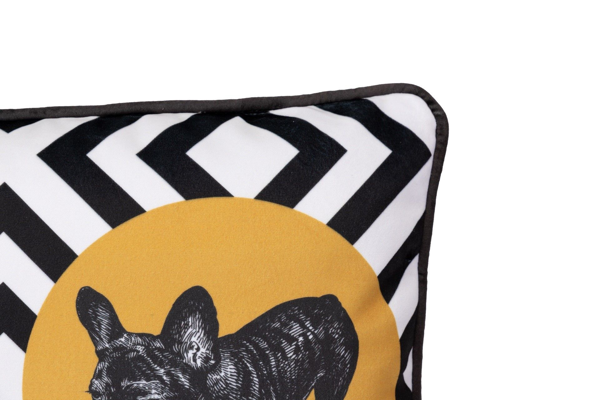 GEOMETRIC VELVET BULLDOG CUSHION 45x13x30 CM - Min.2 units
