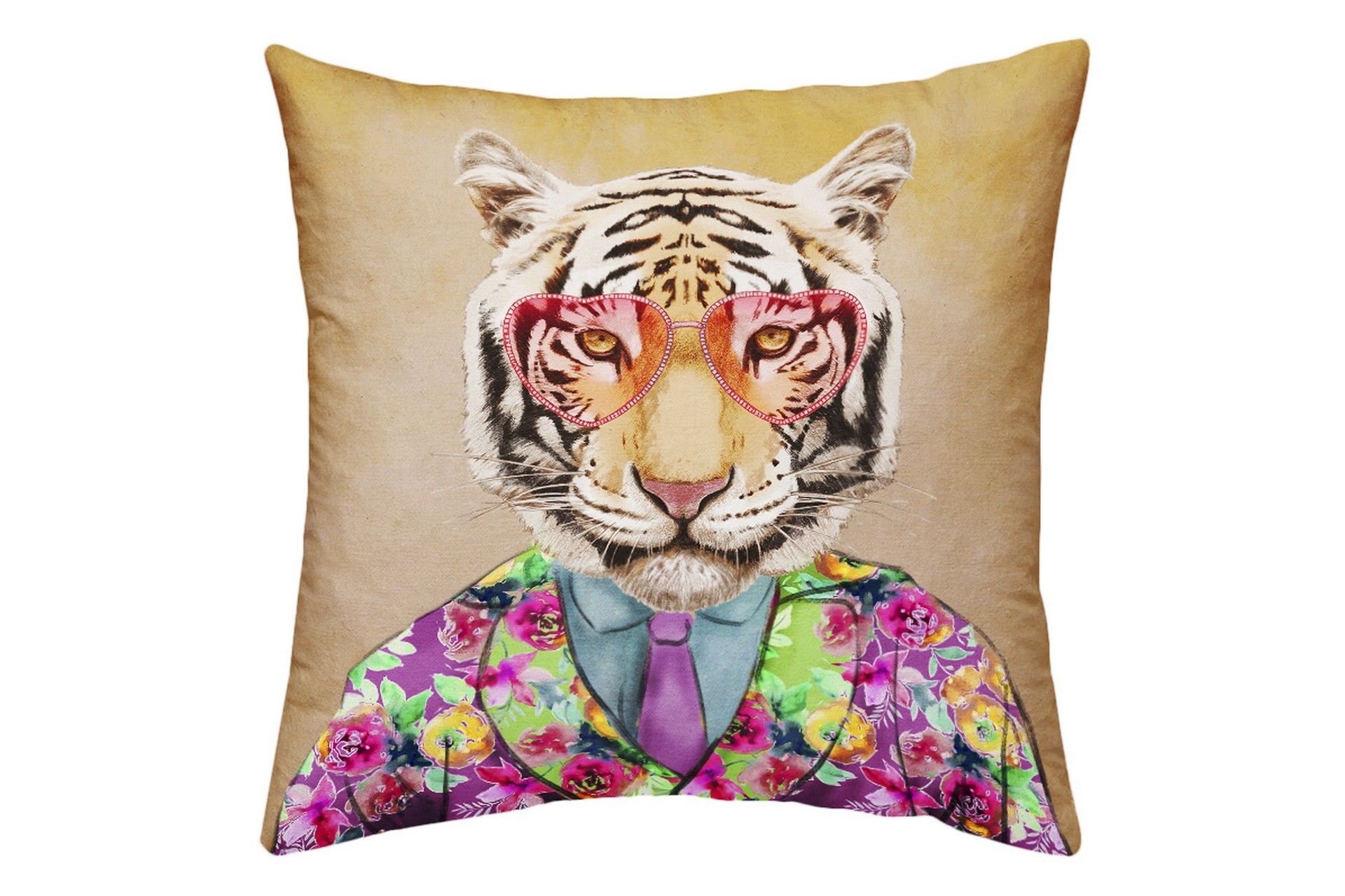 COJIN VELVET TIGRE ZIG ZAG 45x13x45 CM