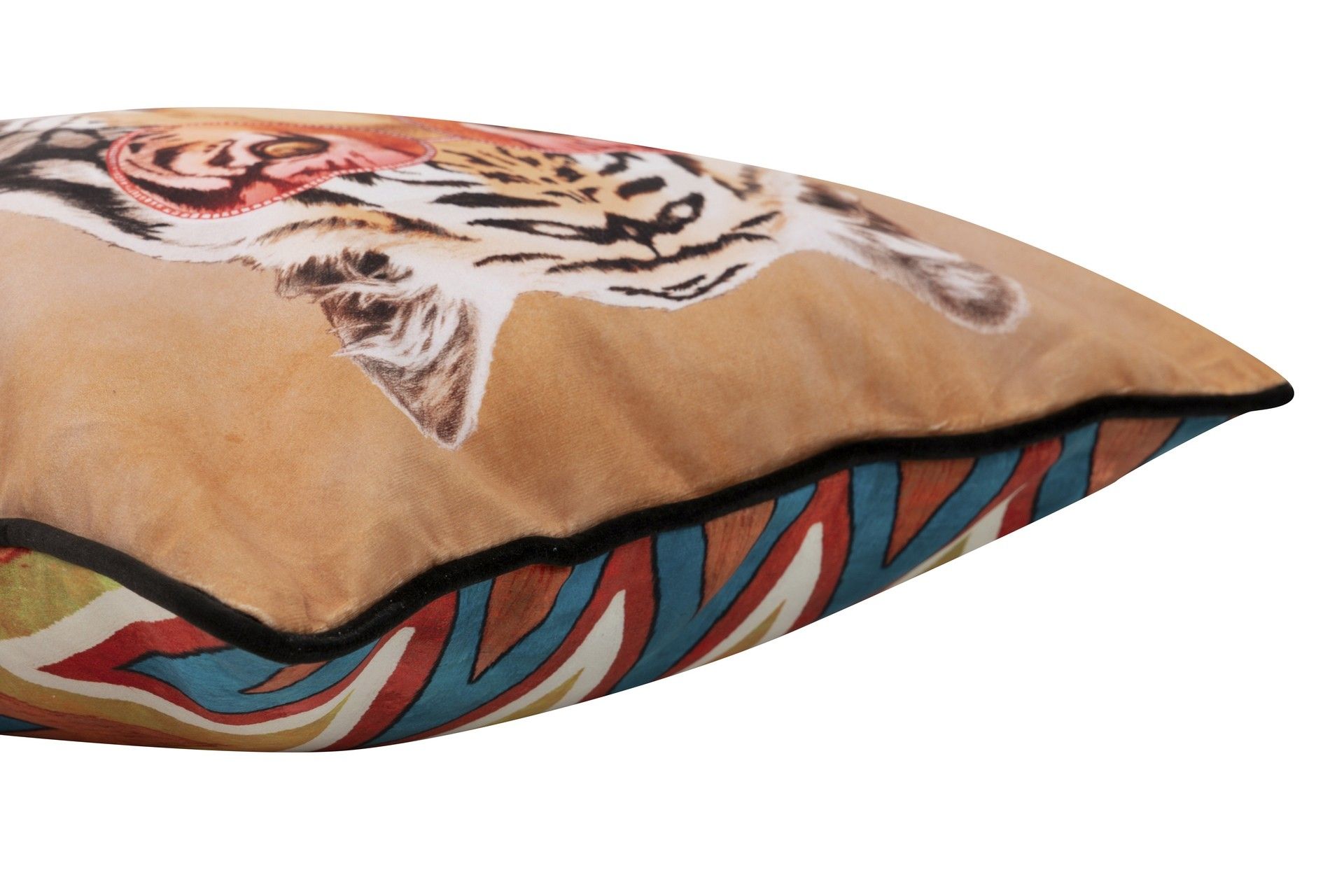 COJIN VELVET TIGRE ZIG ZAG 45x13x45 CM