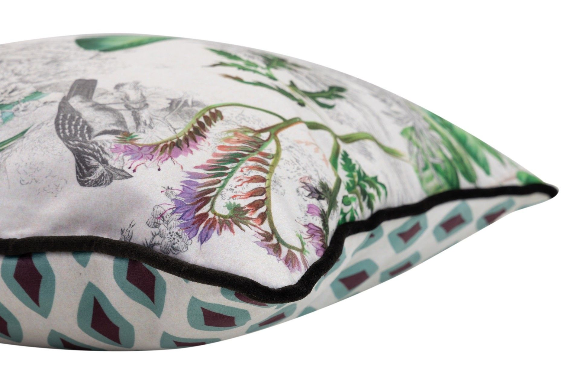 COJIN VELVET FLORES GEOMETRICO 45x13x45 CM