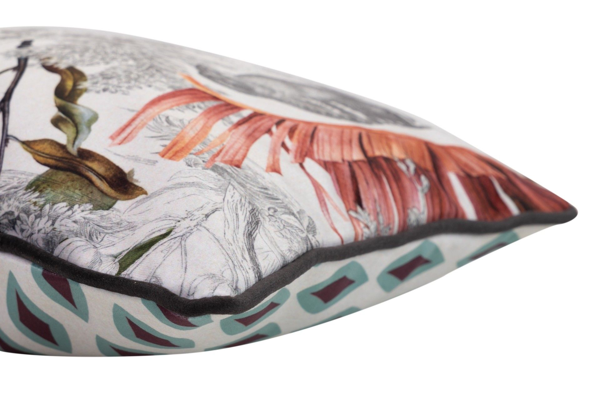 COJIN VELVET FLORES GEOMETRICO 45x13x30 CM - Min.2 uds
