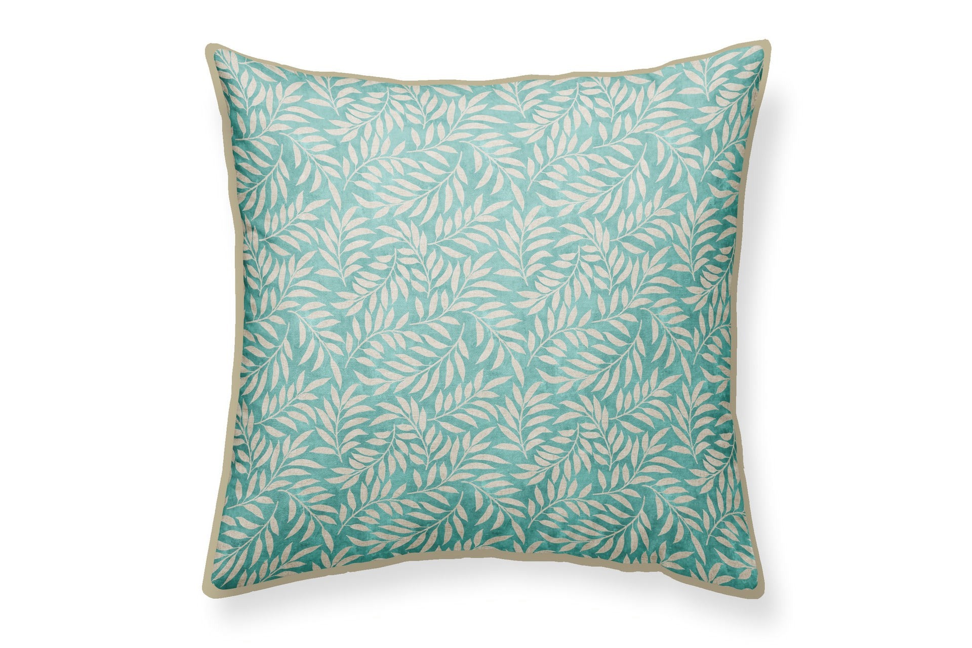 COJIN LINO HOJAS 45x45 CM - Min.2 uds