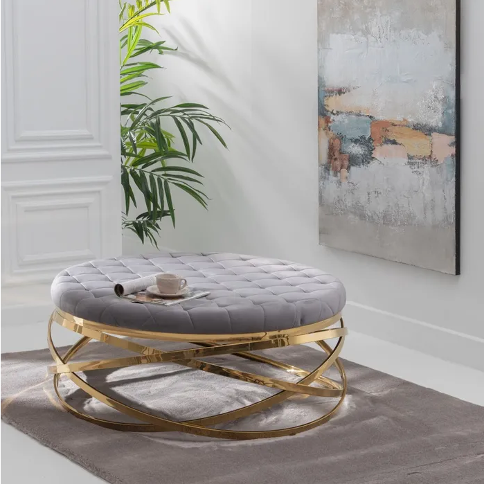 MESA CENTRO GRIS SALÓN 110 X 110 X 43 CM