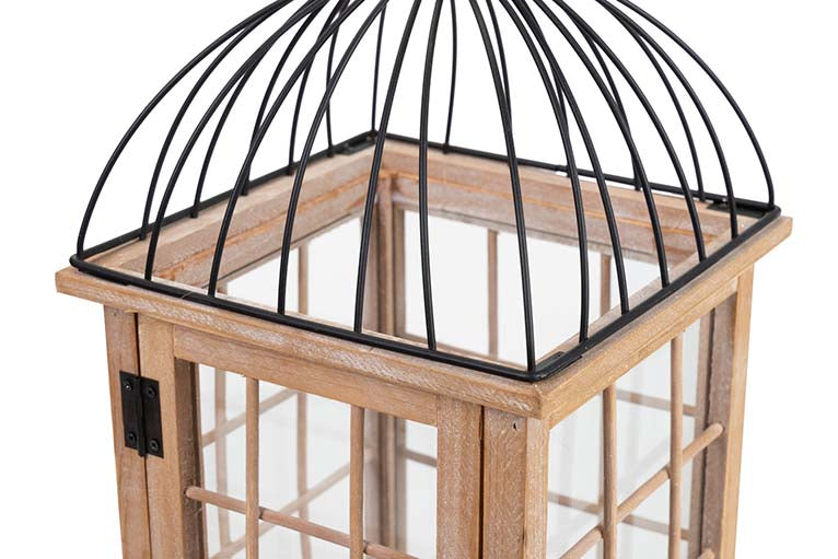 SET 2 ANTIQUE LANTERN 30x30x80 / ​​22x22x53 CM