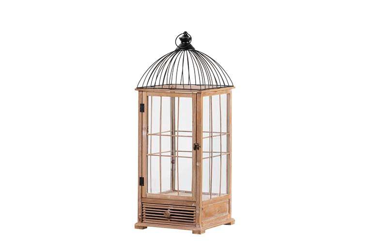 SET 2 ANTIQUE LANTERN 30x30x80 / ​​22x22x53 CM
