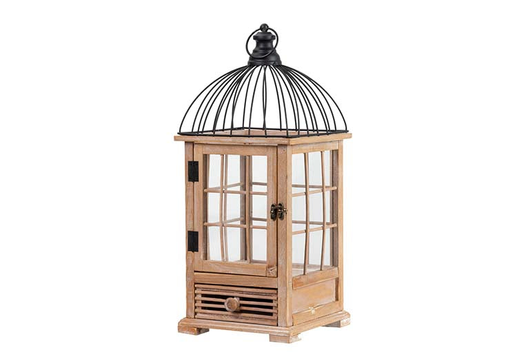 SET 2 ANTIQUE LANTERN 30x30x80 / ​​22x22x53 CM