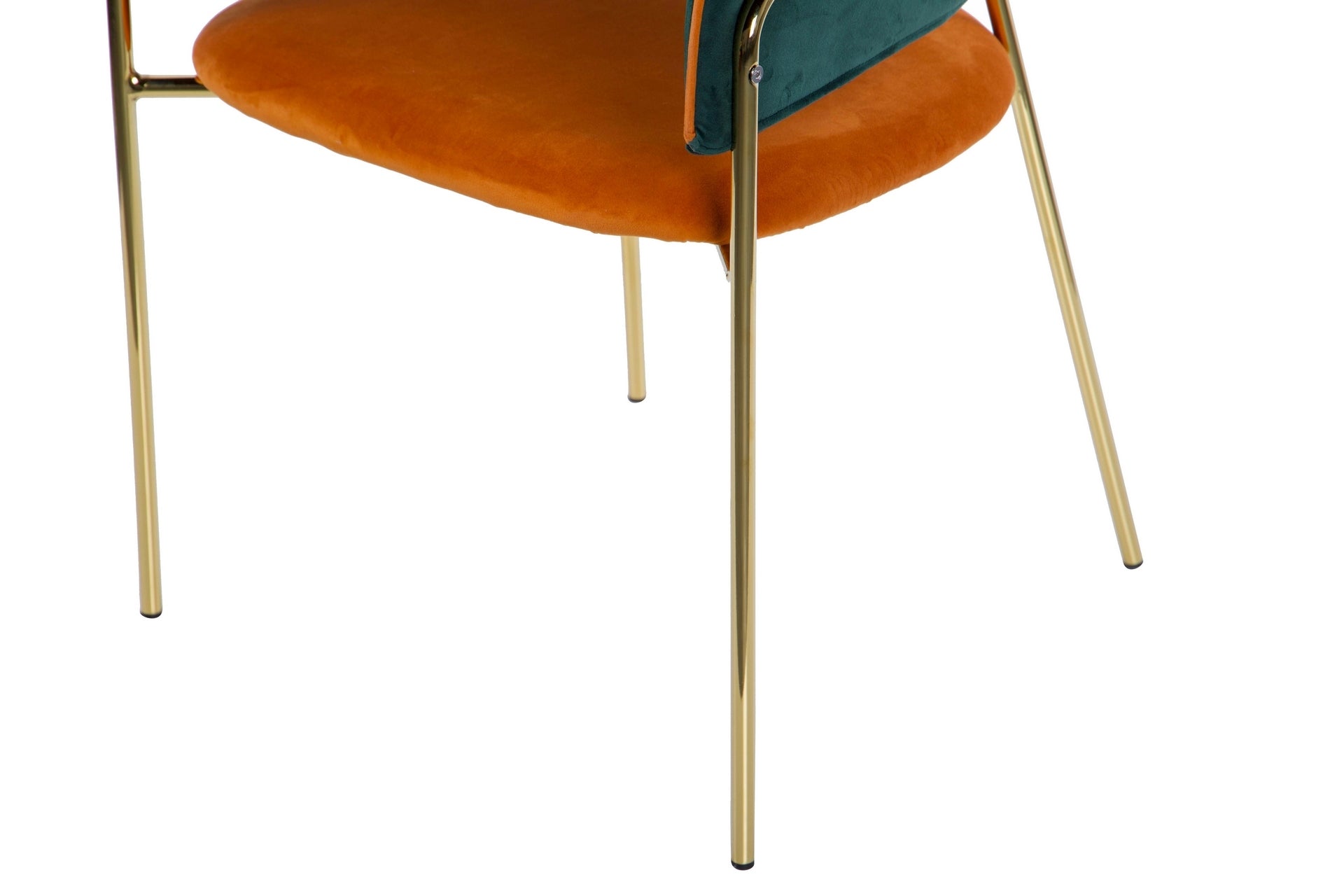 CADEIRA DE VELUDO VERDE LARANJA 57x59x82 CM - Mín. 2 peças