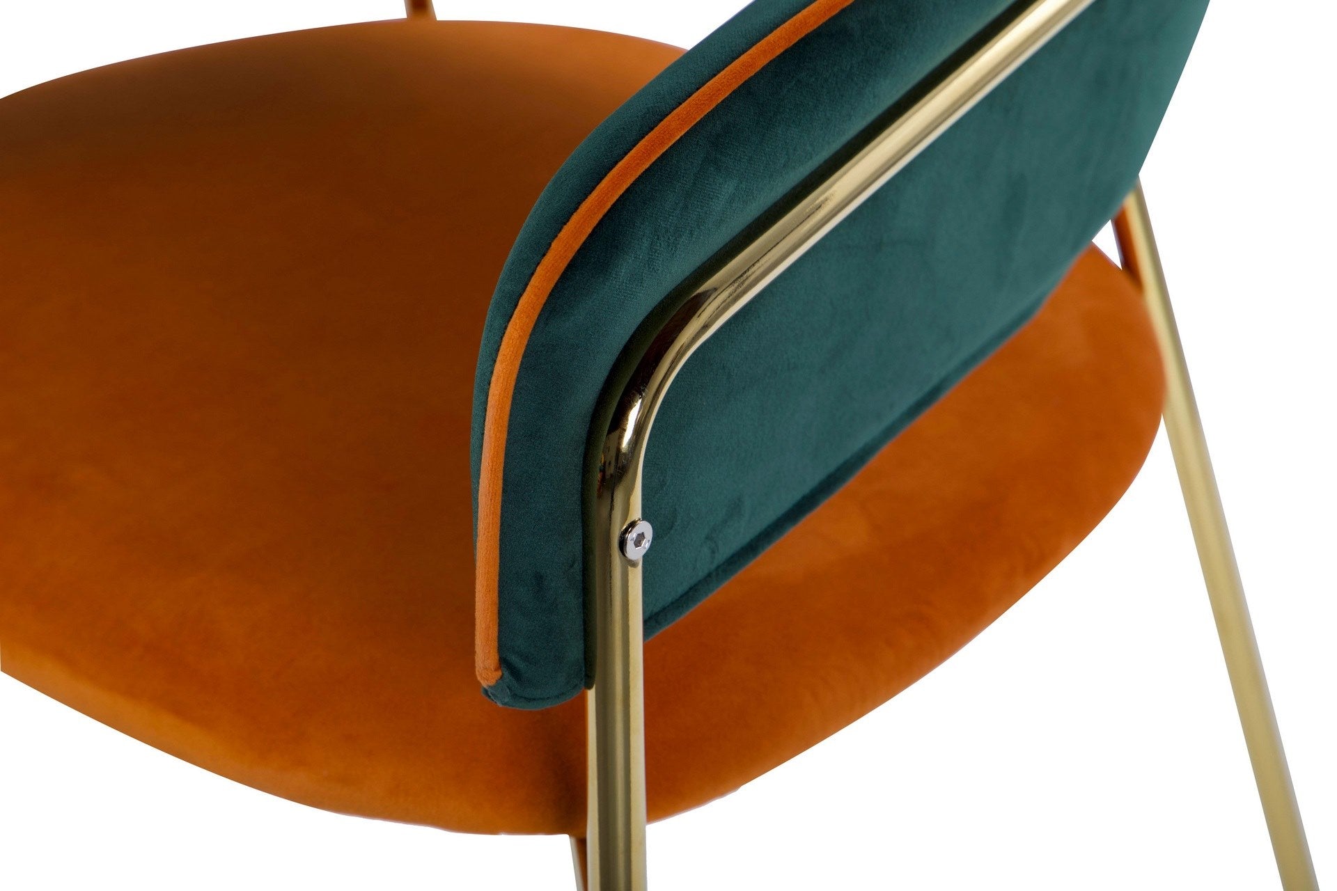 CADEIRA DE VELUDO VERDE LARANJA 57x59x82 CM - Mín. 2 peças