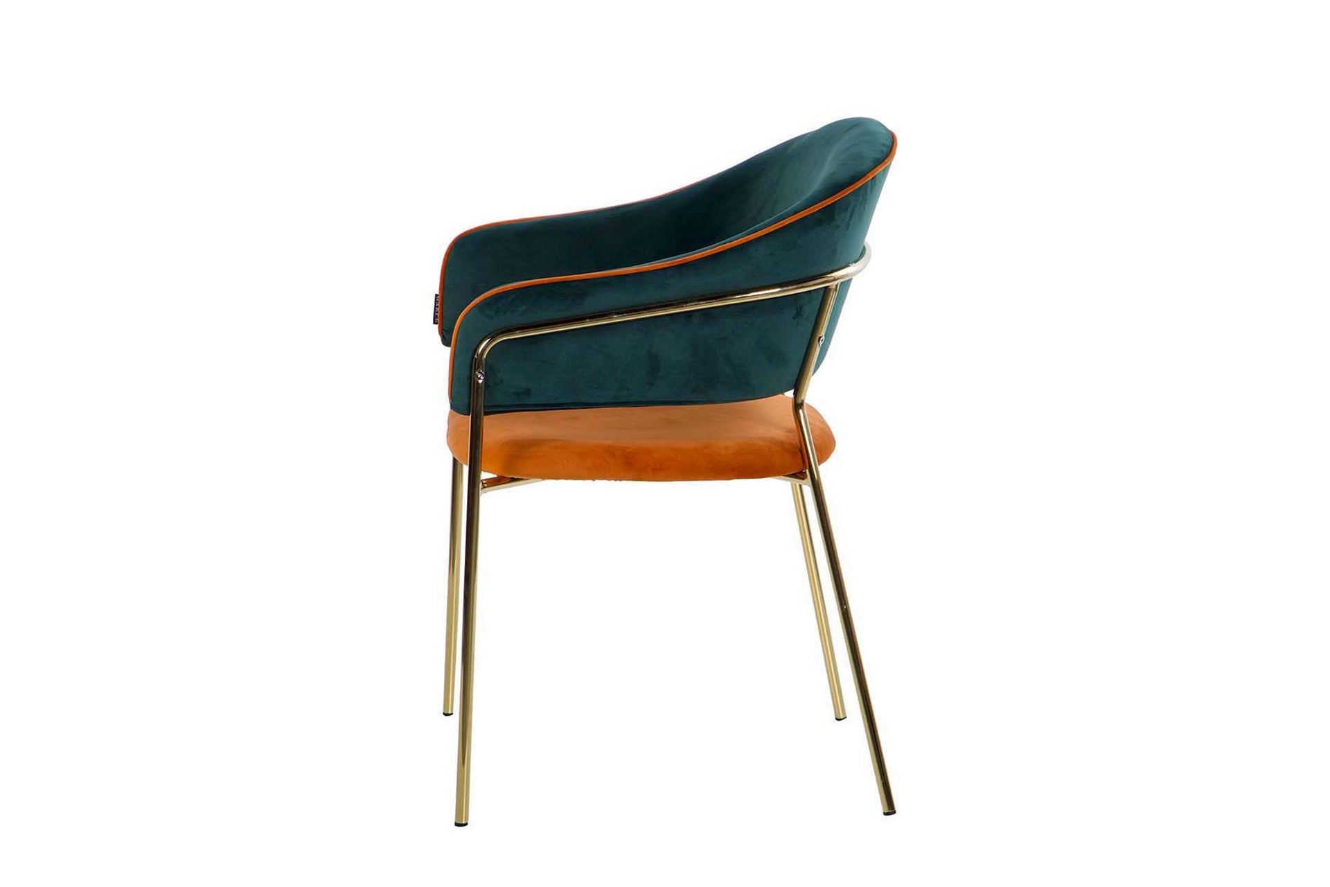 CADEIRA DE VELUDO VERDE LARANJA 57x59x82 CM - Mín. 2 peças