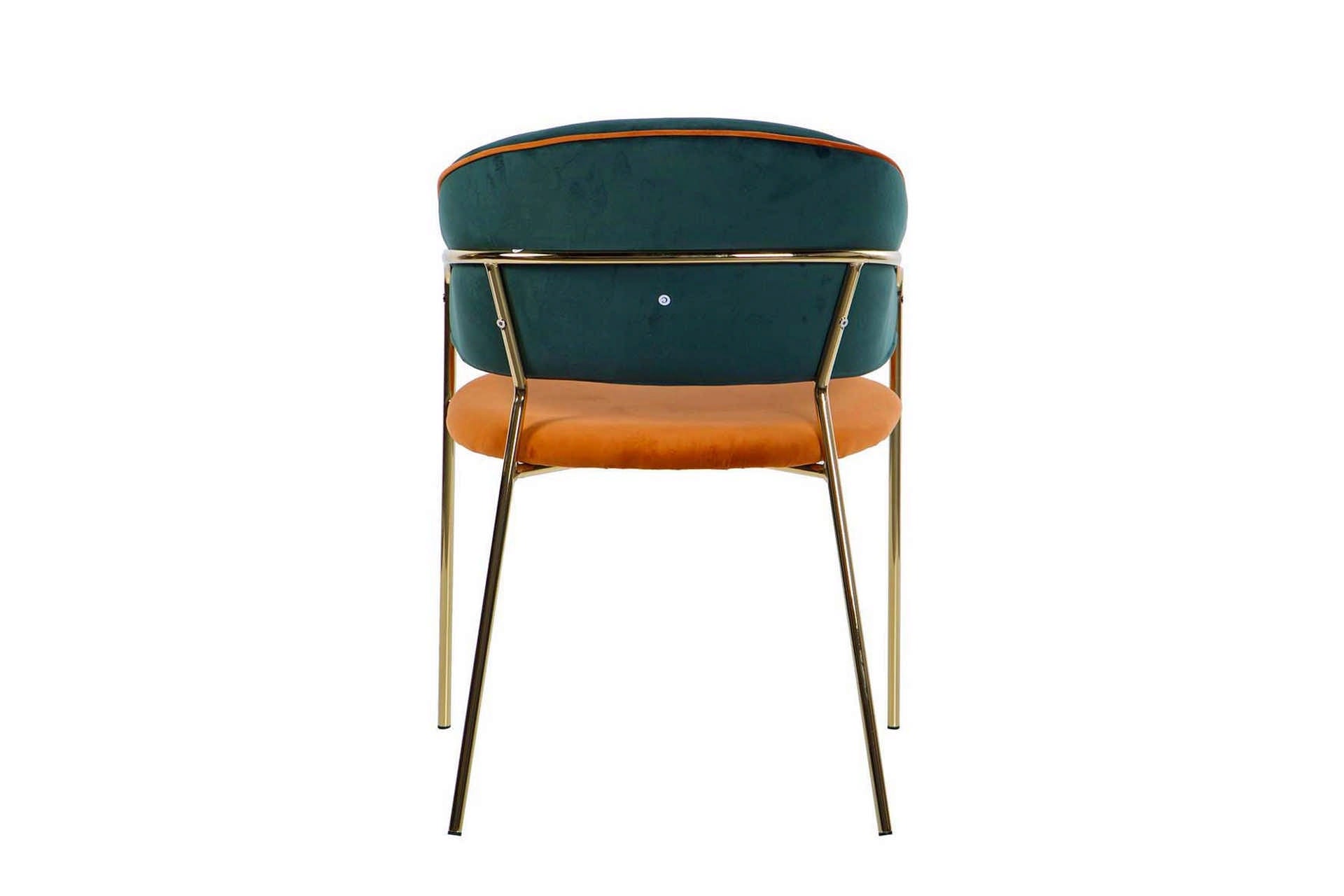 CADEIRA DE VELUDO VERDE LARANJA 57x59x82 CM - Mín. 2 peças