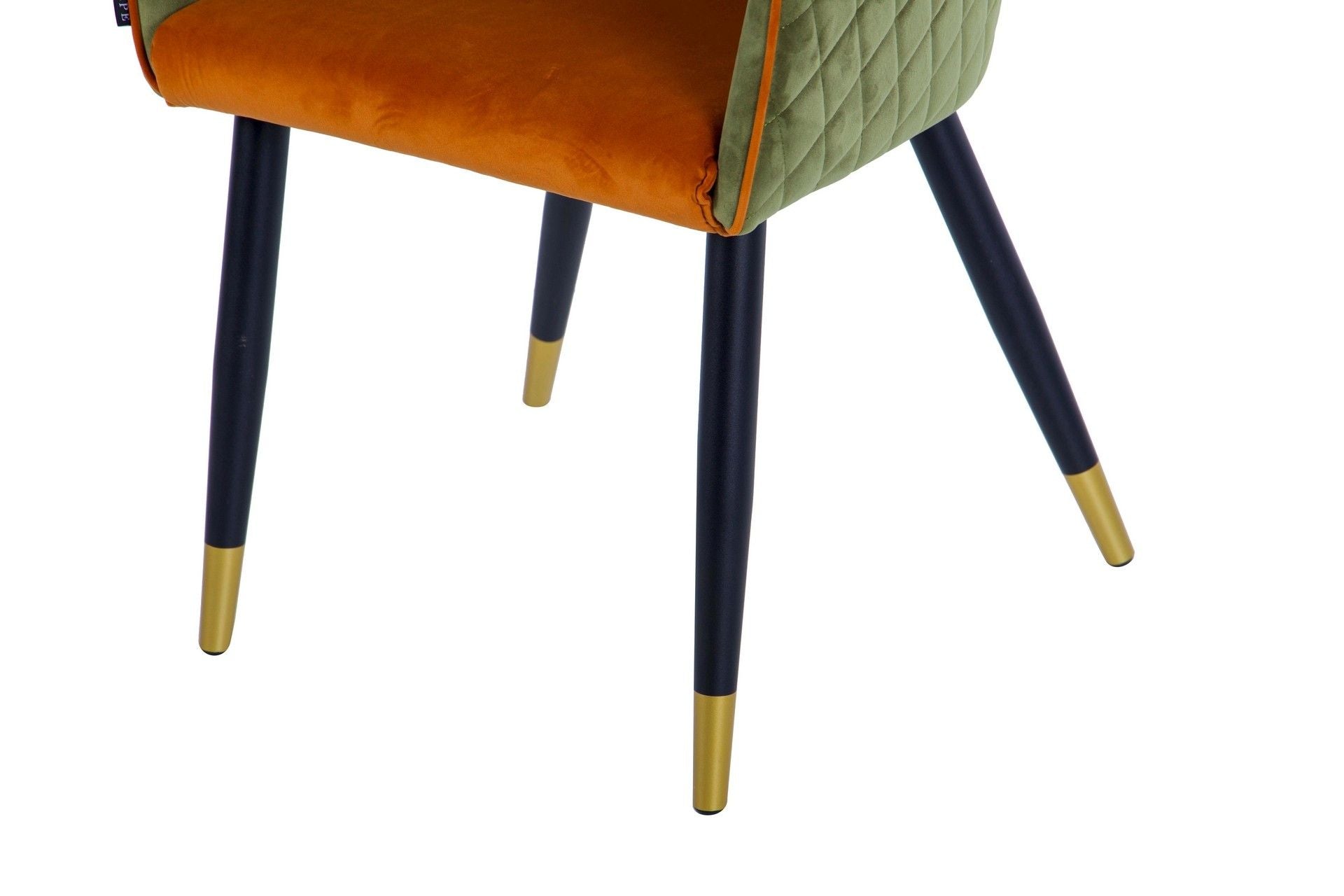 CHAIR WITH GREEN ORANGE VELVET HANDLE 55x57x76 CM - Min. 2 pcs