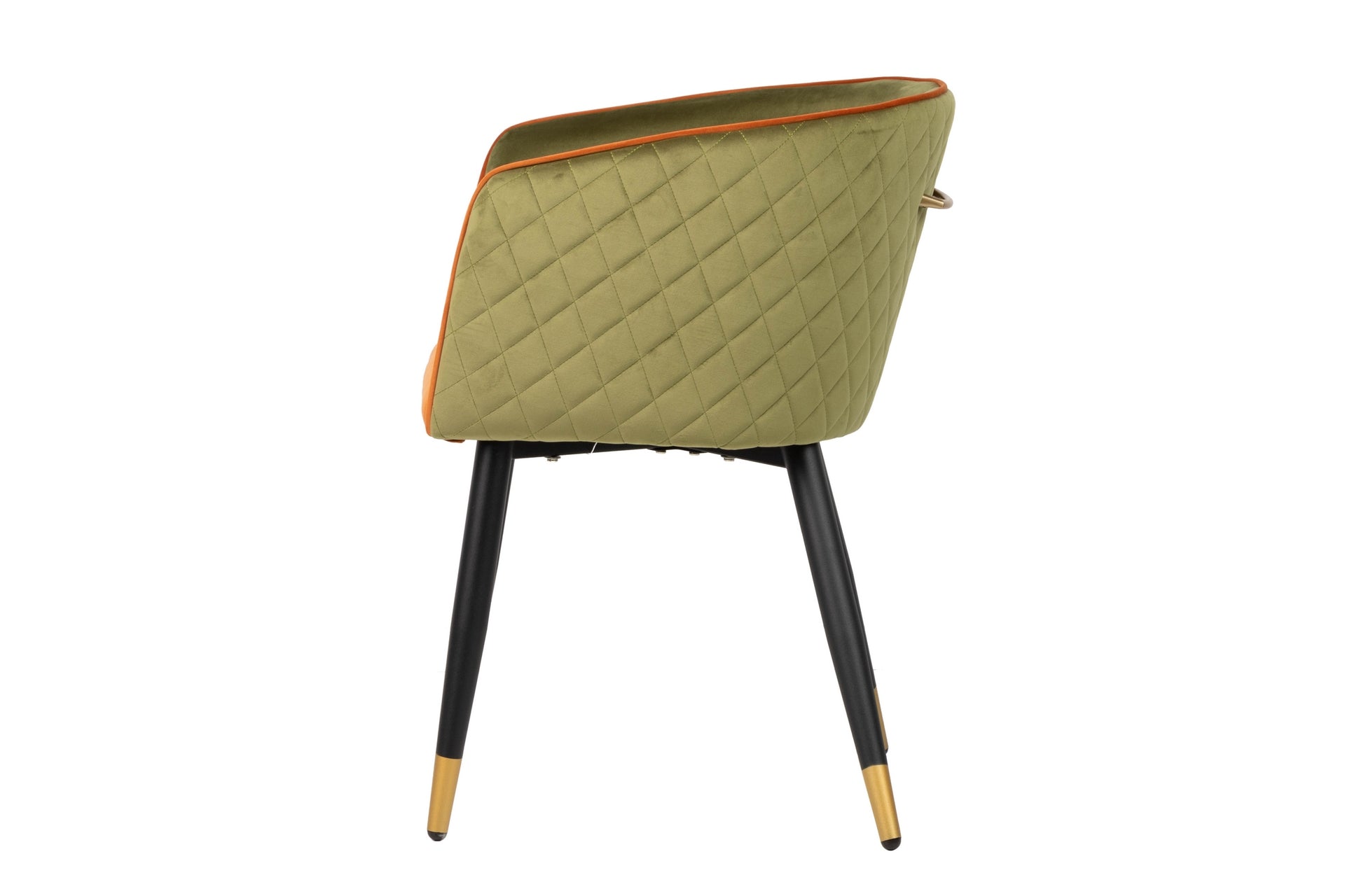 CHAIR WITH GREEN ORANGE VELVET HANDLE 55x57x76 CM - Min. 2 pcs