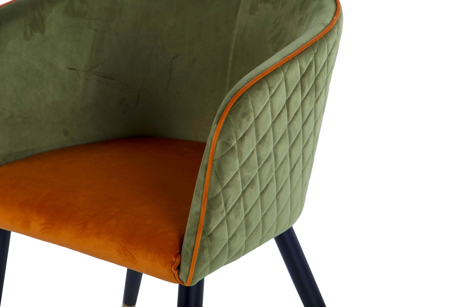CHAIR WITH GREEN ORANGE VELVET HANDLE 55x57x76 CM - Min. 2 pcs