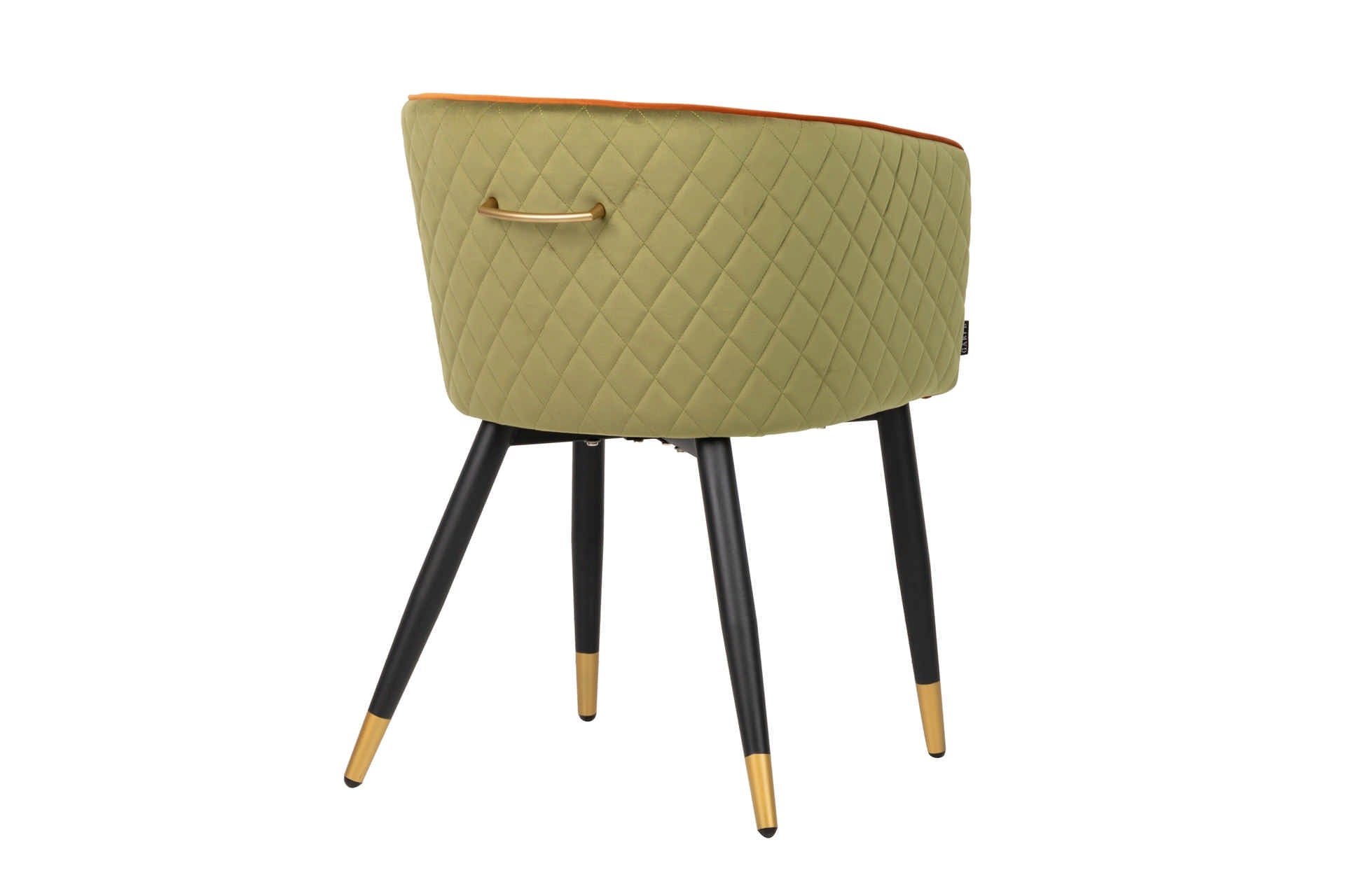 CHAIR WITH GREEN ORANGE VELVET HANDLE 55x57x76 CM - Min. 2 pcs