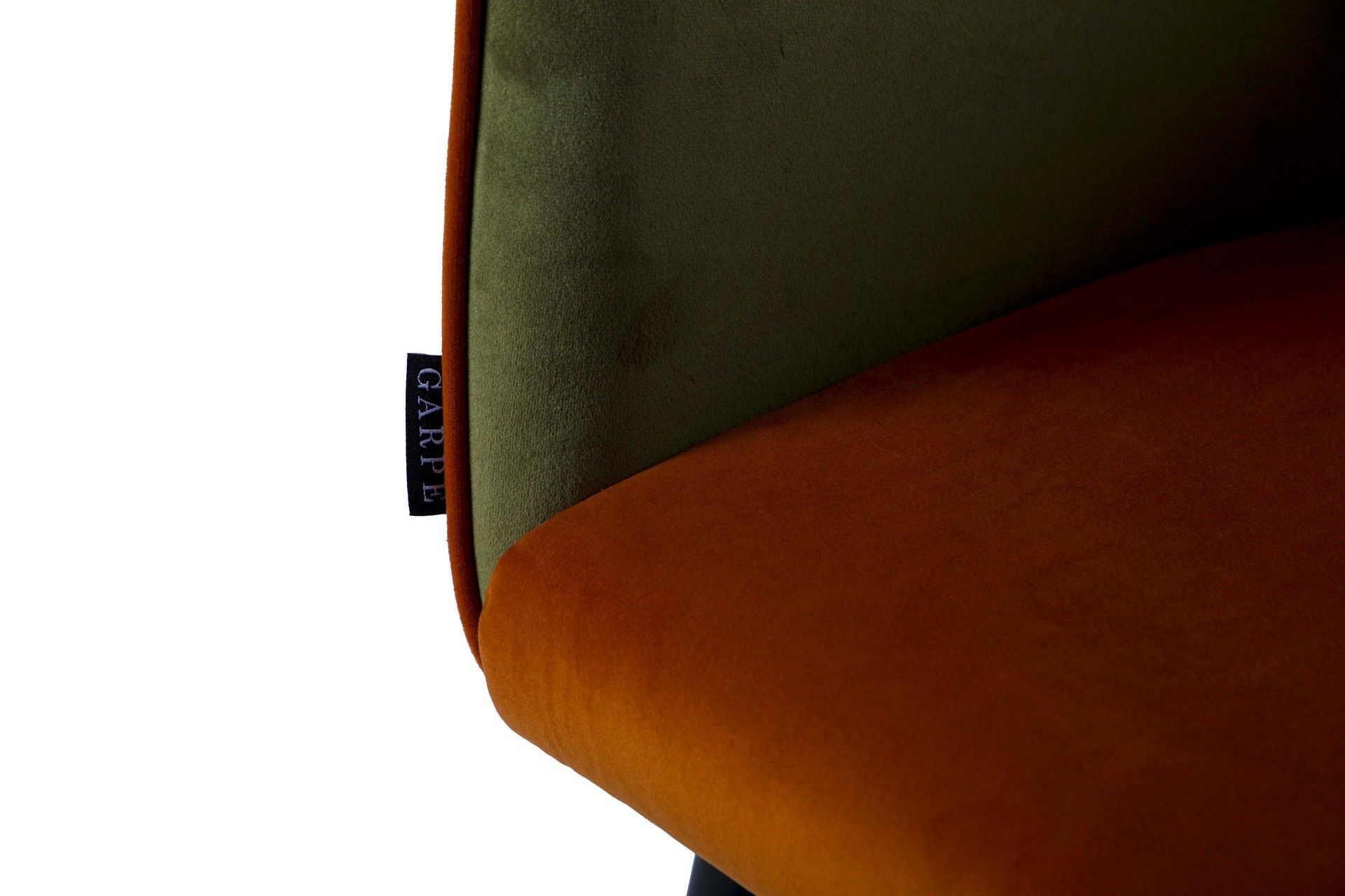 CHAIR WITH GREEN ORANGE VELVET HANDLE 55x57x76 CM - Min. 2 pcs