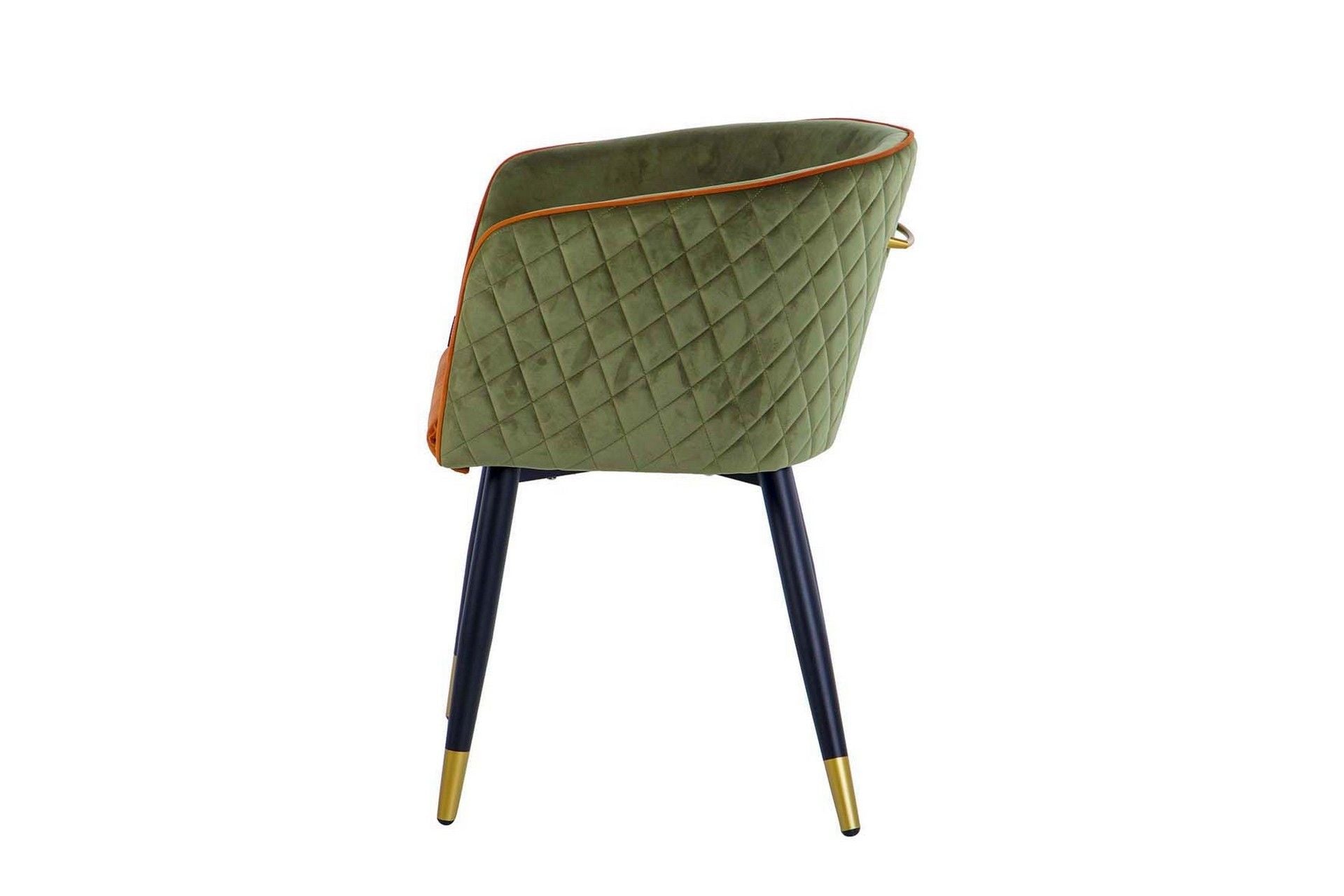 CHAIR WITH GREEN ORANGE VELVET HANDLE 55x57x76 CM - Min. 2 pcs