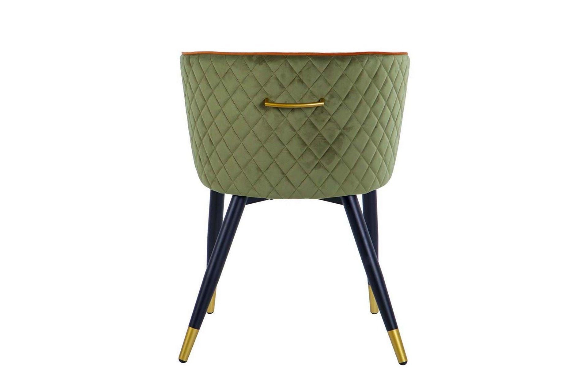 CHAIR WITH GREEN ORANGE VELVET HANDLE 55x57x76 CM - Min. 2 pcs