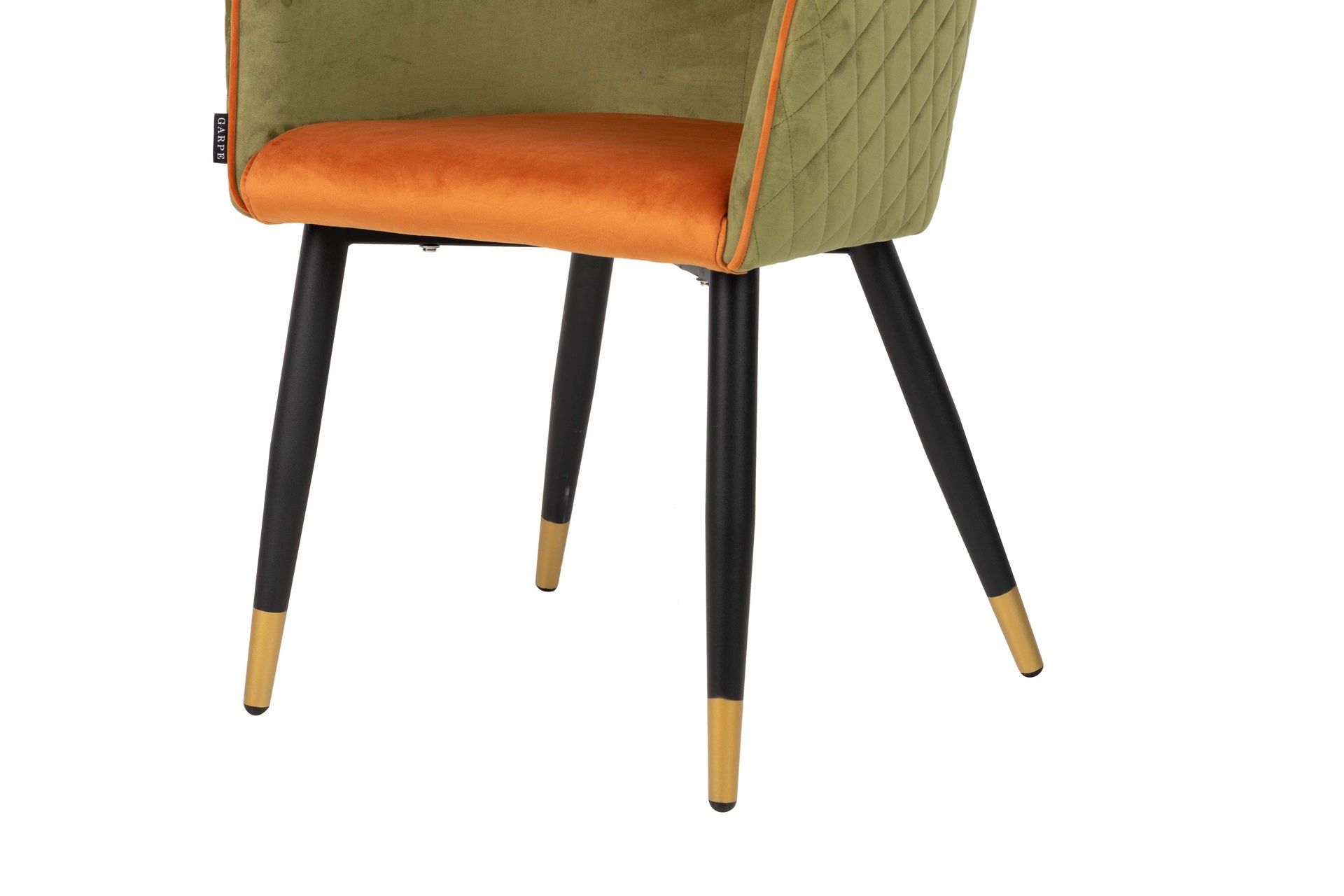 CHAIR WITH GREEN ORANGE VELVET HANDLE 55x57x76 CM - Min. 2 pcs