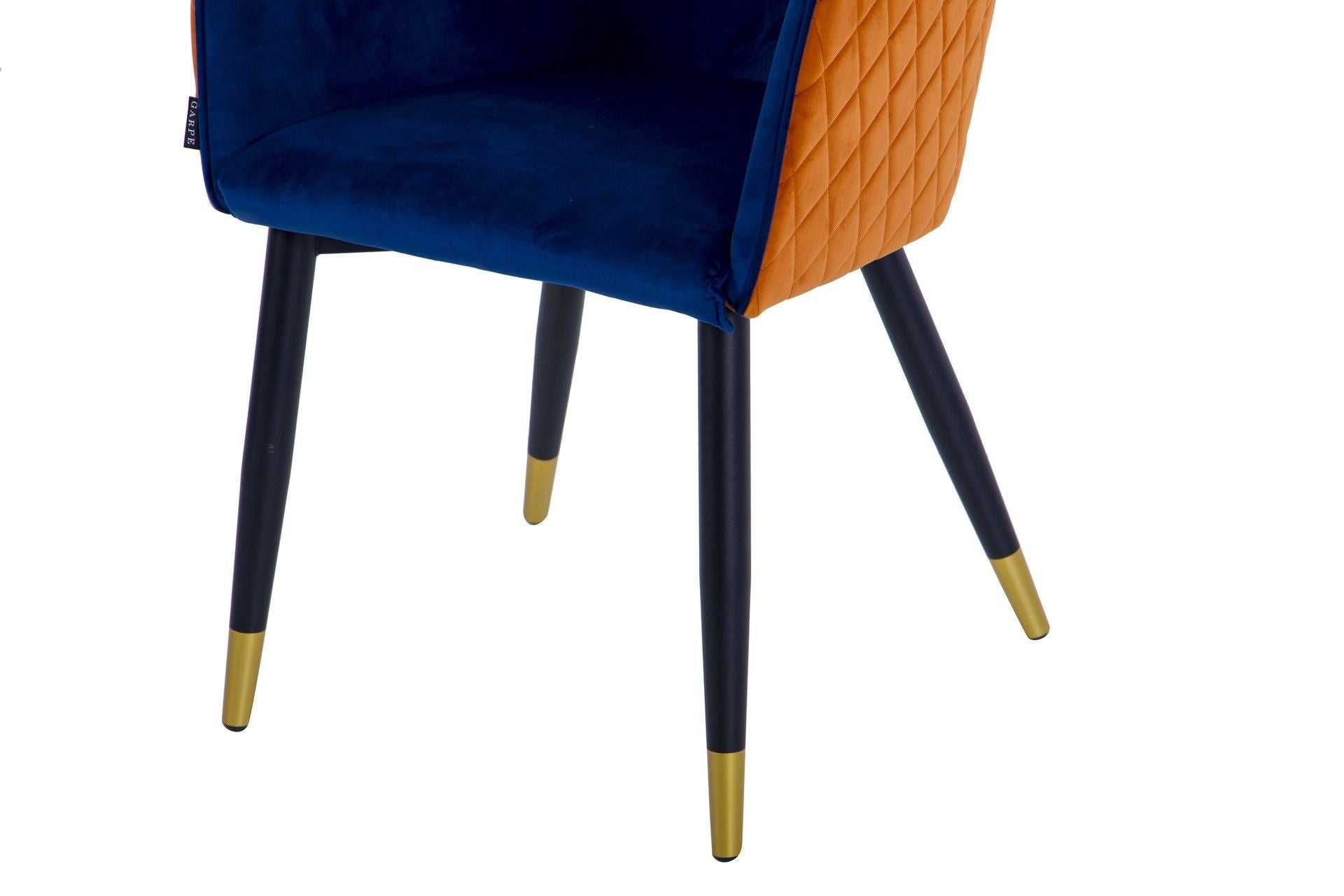 SILLA CON TIRADOR VELVET AZUL NARANJA 55x57x76 CM