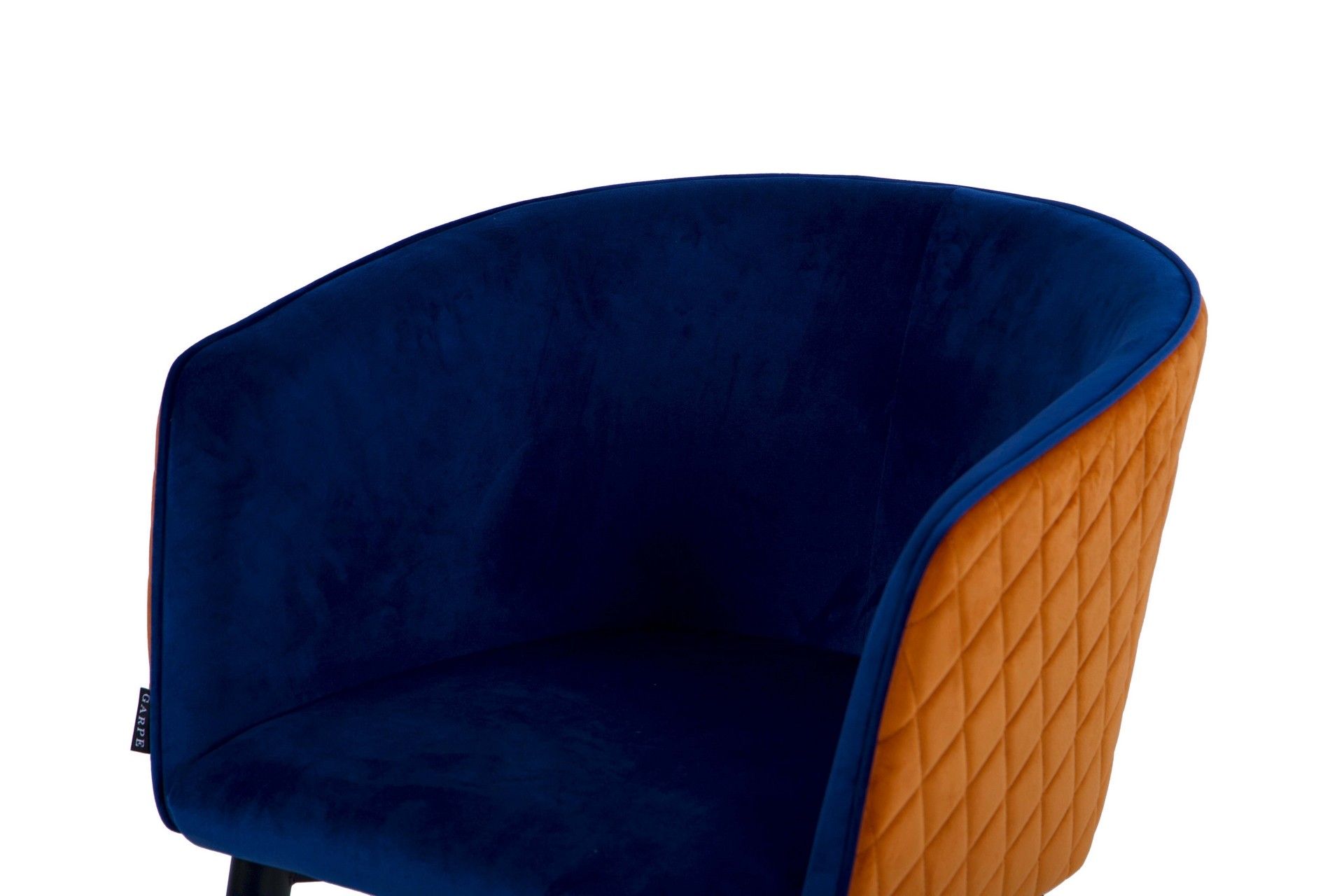 SILLA CON TIRADOR VELVET AZUL NARANJA 55x57x76 CM