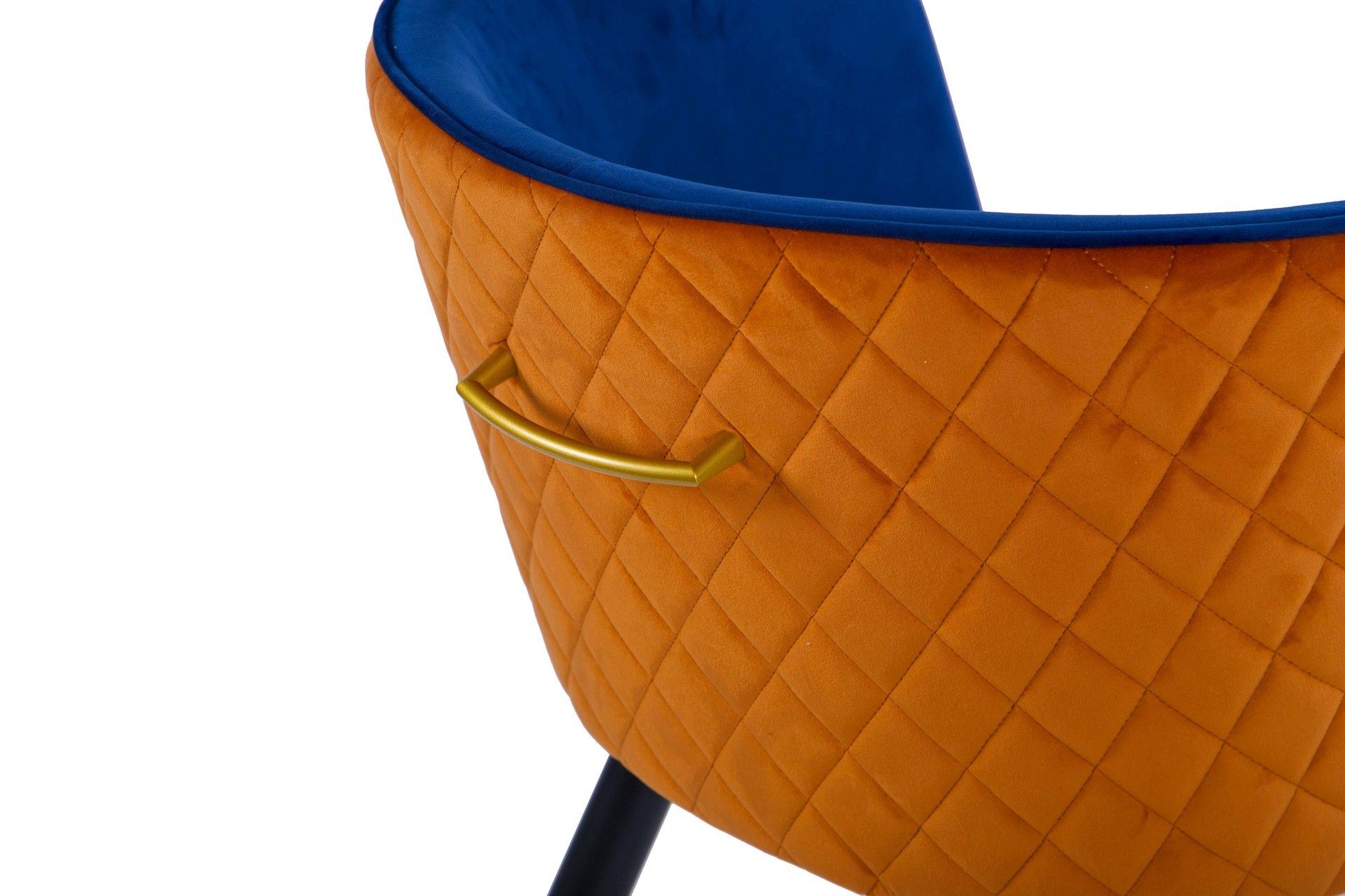 SILLA CON TIRADOR VELVET AZUL NARANJA 55x57x76 CM