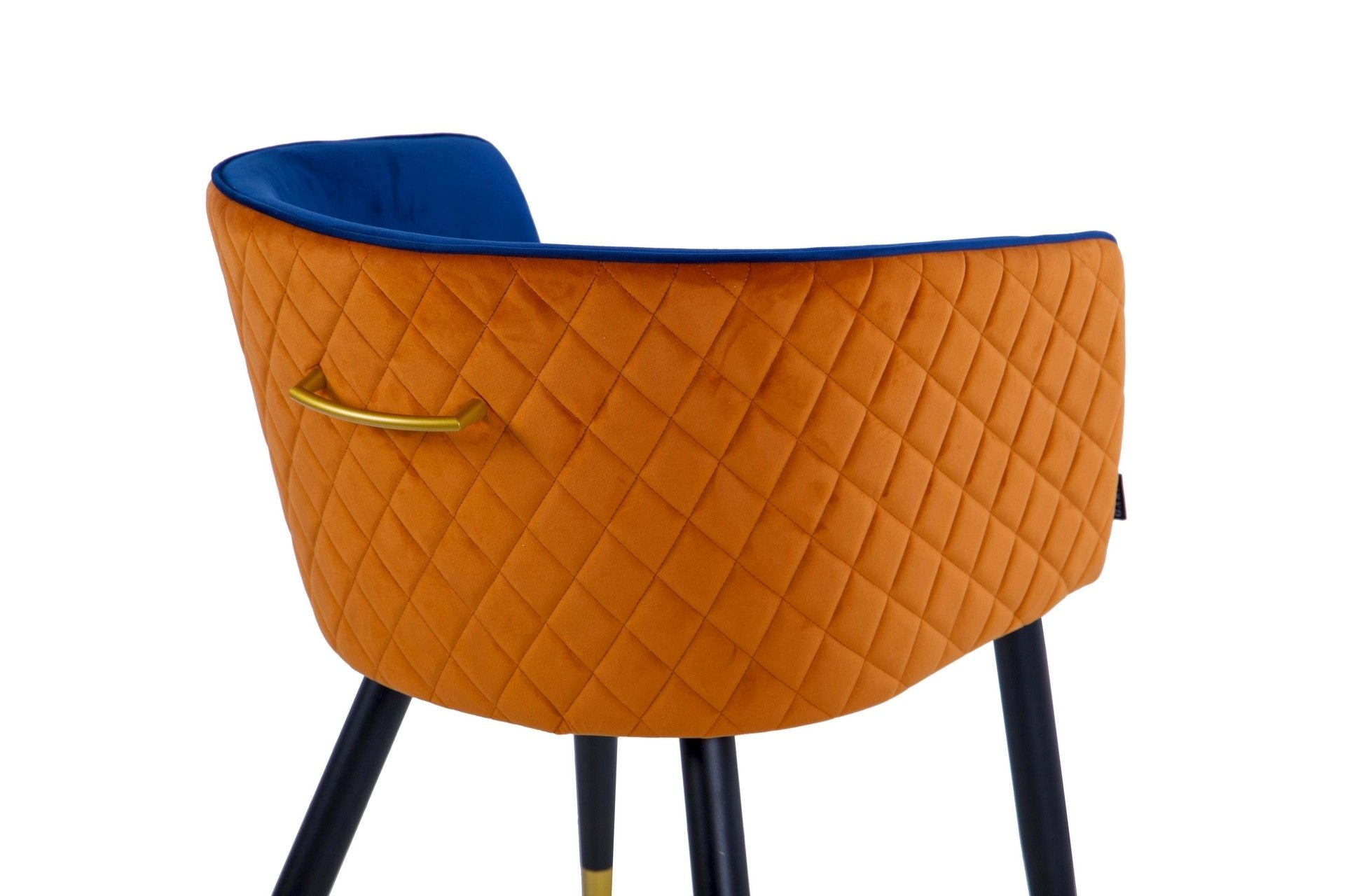 SILLA CON TIRADOR VELVET AZUL NARANJA 55x57x76 CM