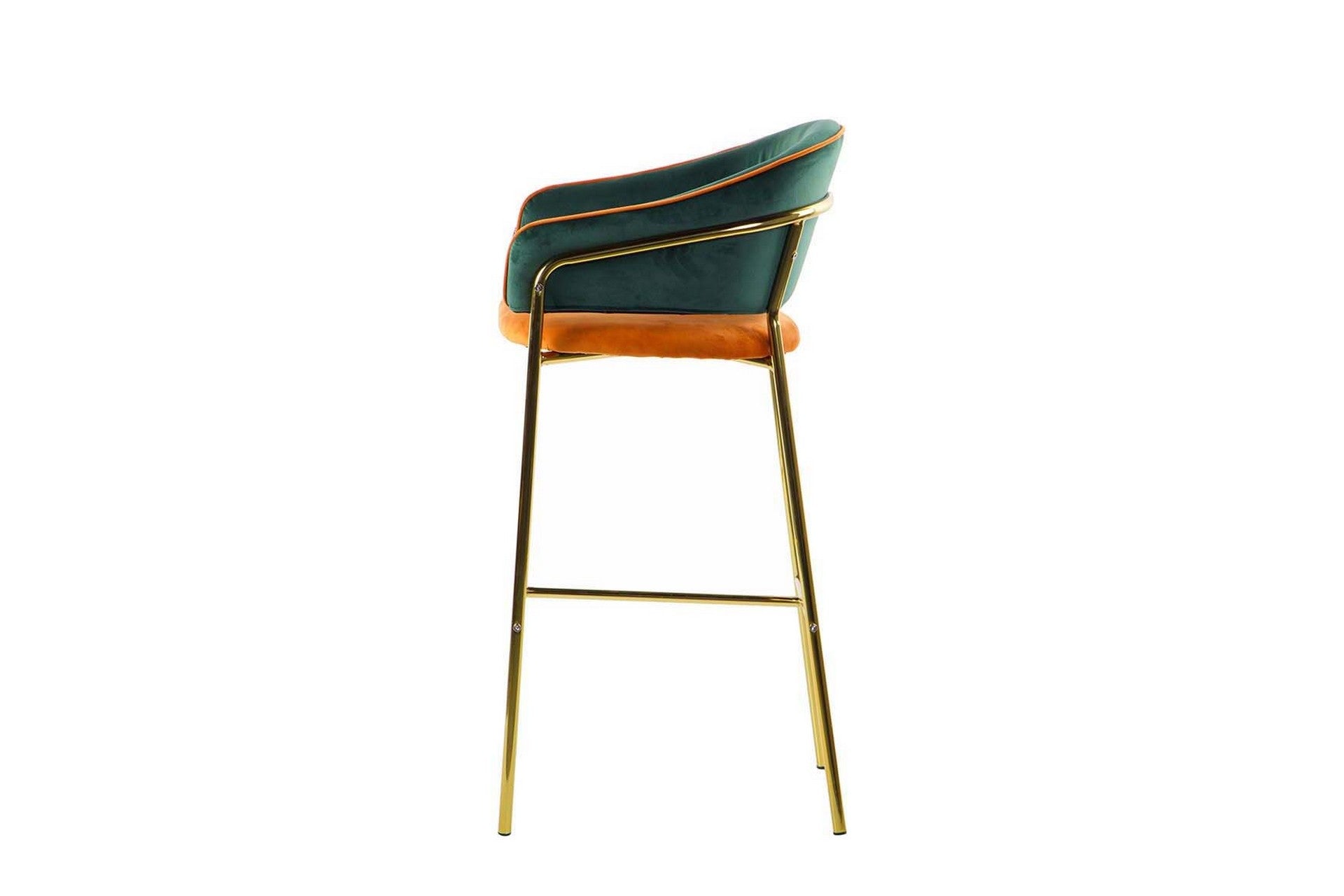 TABURETE BAR VELVET VERDE NARANJA 53x52x99 CM