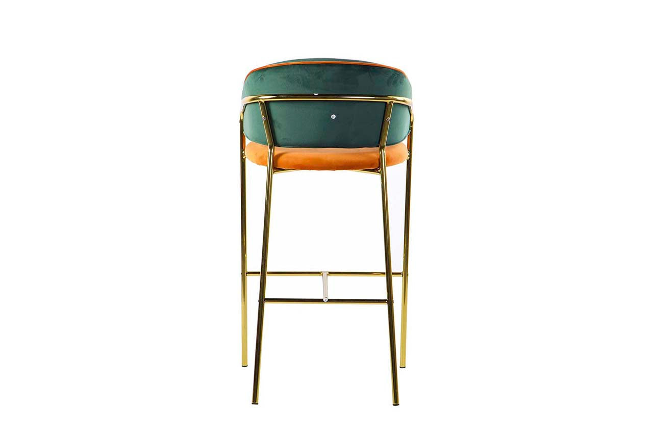 TABURETE BAR VELVET VERDE NARANJA 53x52x99 CM