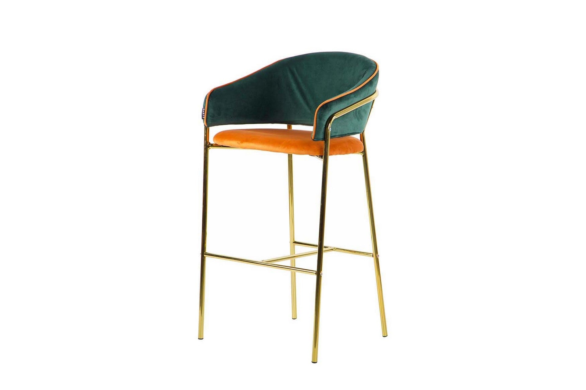 TABURETE BAR VELVET VERDE NARANJA 53x52x99 CM