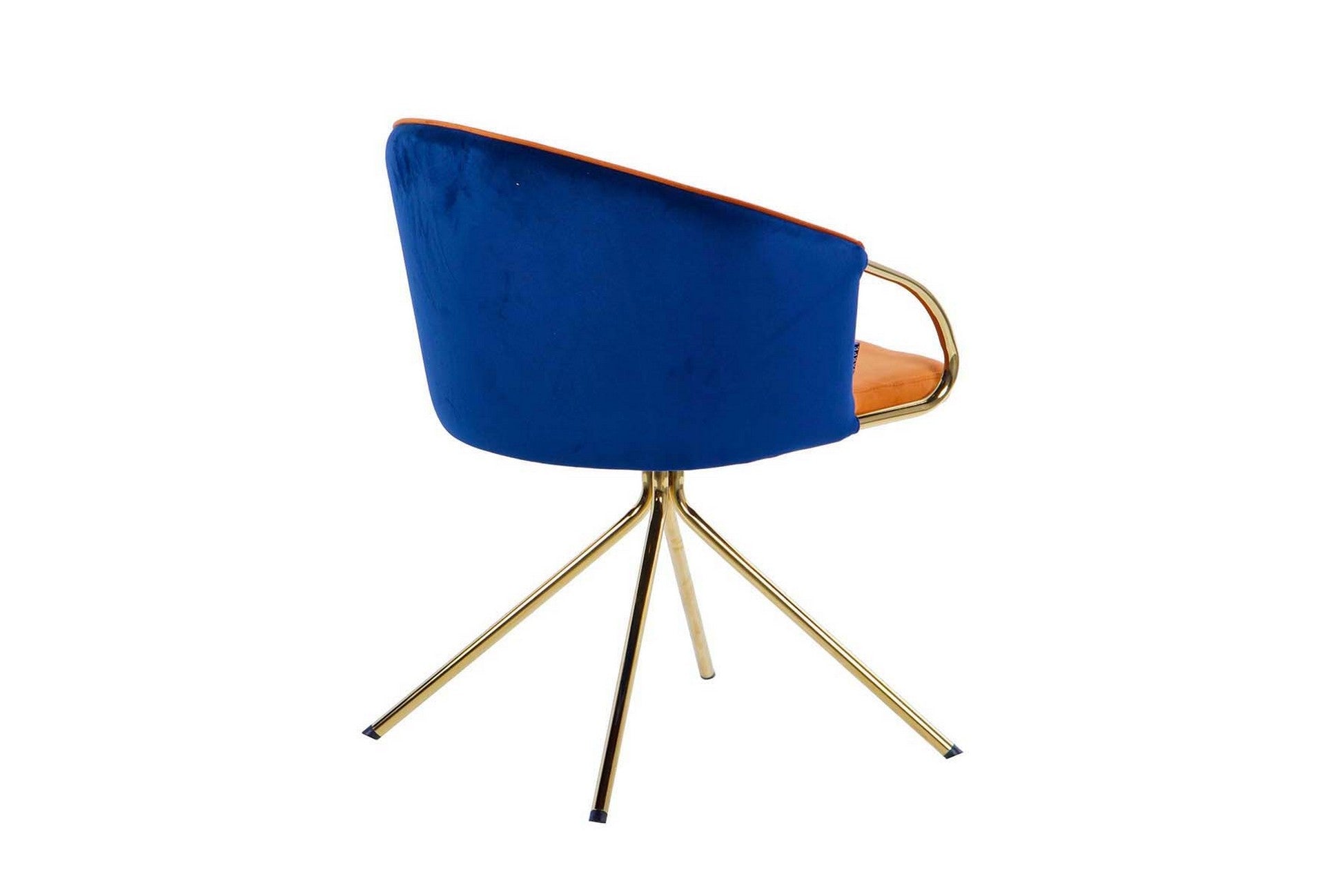 Cadeira Giratória de Veludo Laranja e Azul 55x58x77 cm - Mín. 2 unidades