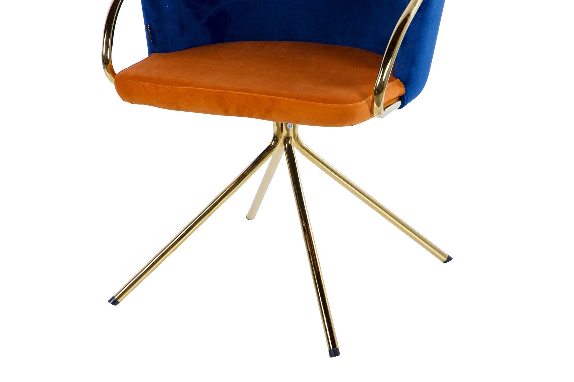 Cadeira Giratória de Veludo Laranja e Azul 55x58x77 cm - Mín. 2 unidades