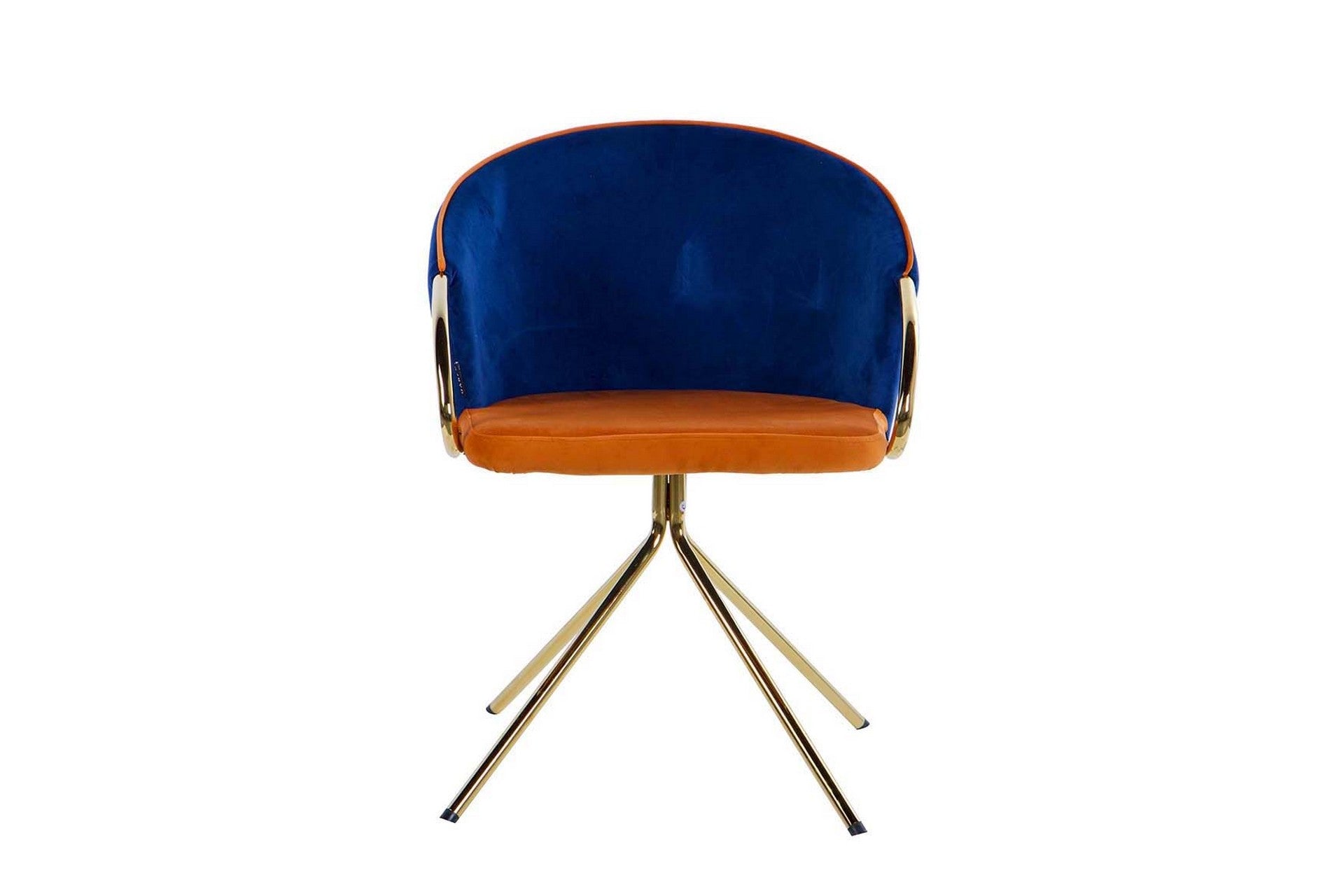 Cadeira Giratória de Veludo Laranja e Azul 55x58x77 cm - Mín. 2 unidades