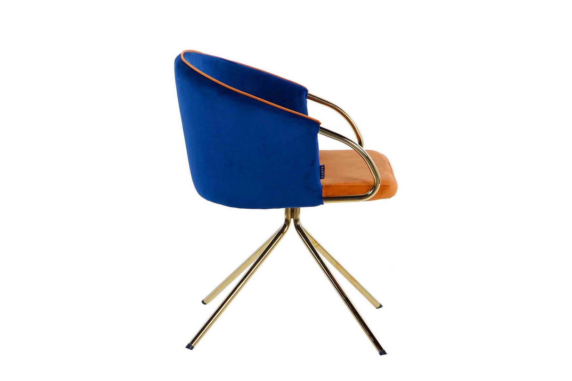 Cadeira Giratória de Veludo Laranja e Azul 55x58x77 cm - Mín. 2 unidades