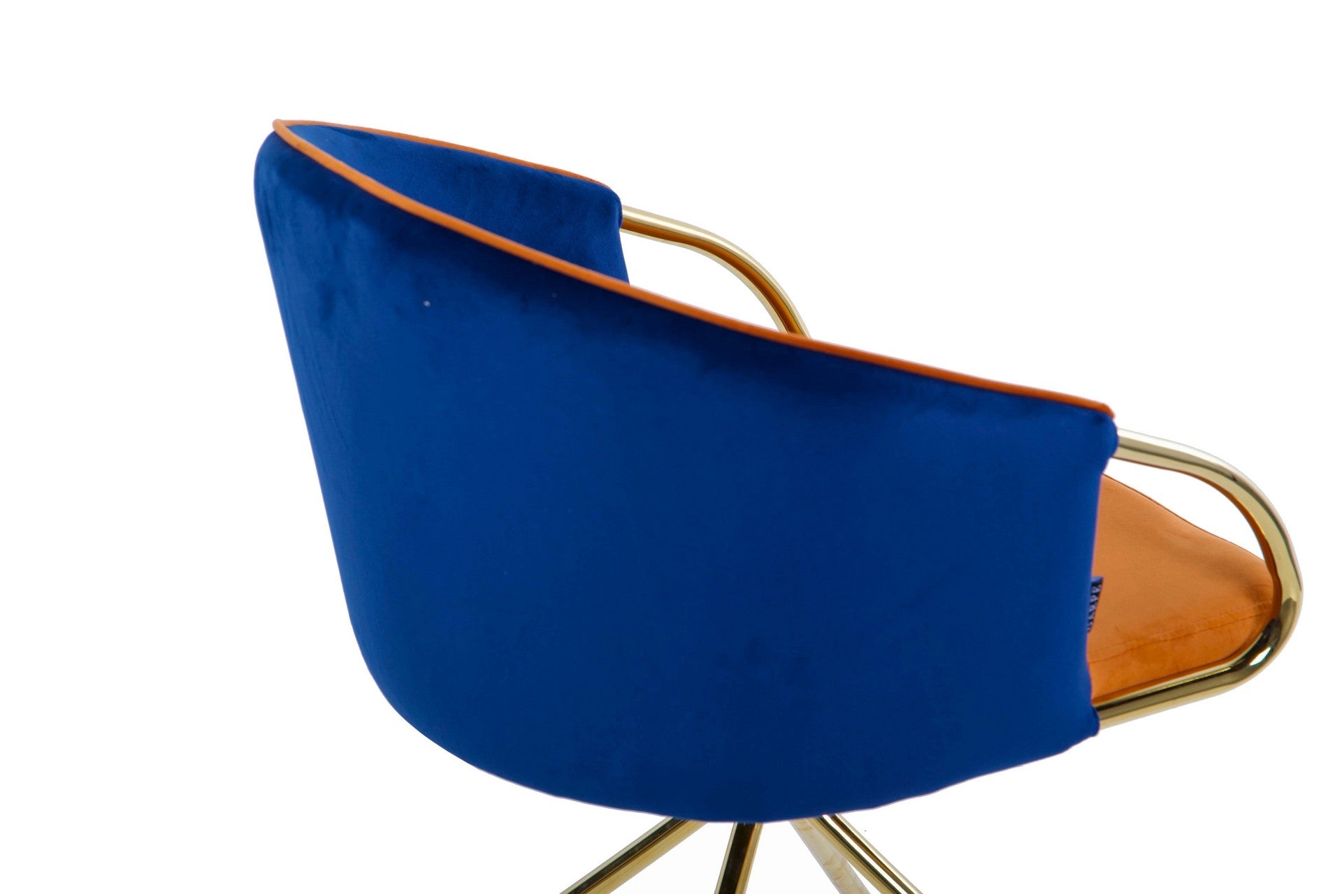 Cadeira Giratória de Veludo Laranja e Azul 55x58x77 cm - Mín. 2 unidades