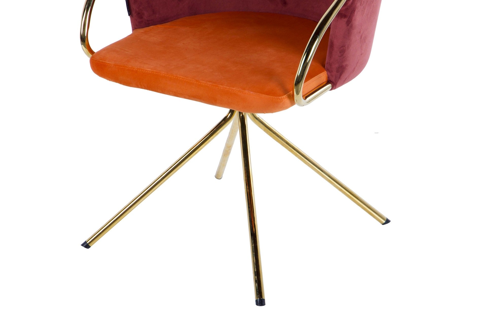 SWIVEL CHAIR VELVET MAROON ORANGE 55x58x77 CM - Min. 2 pcs