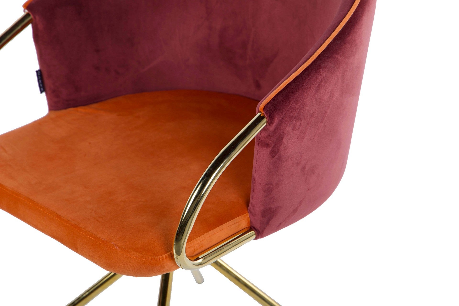 SWIVEL CHAIR VELVET MAROON ORANGE 55x58x77 CM - Min. 2 pcs