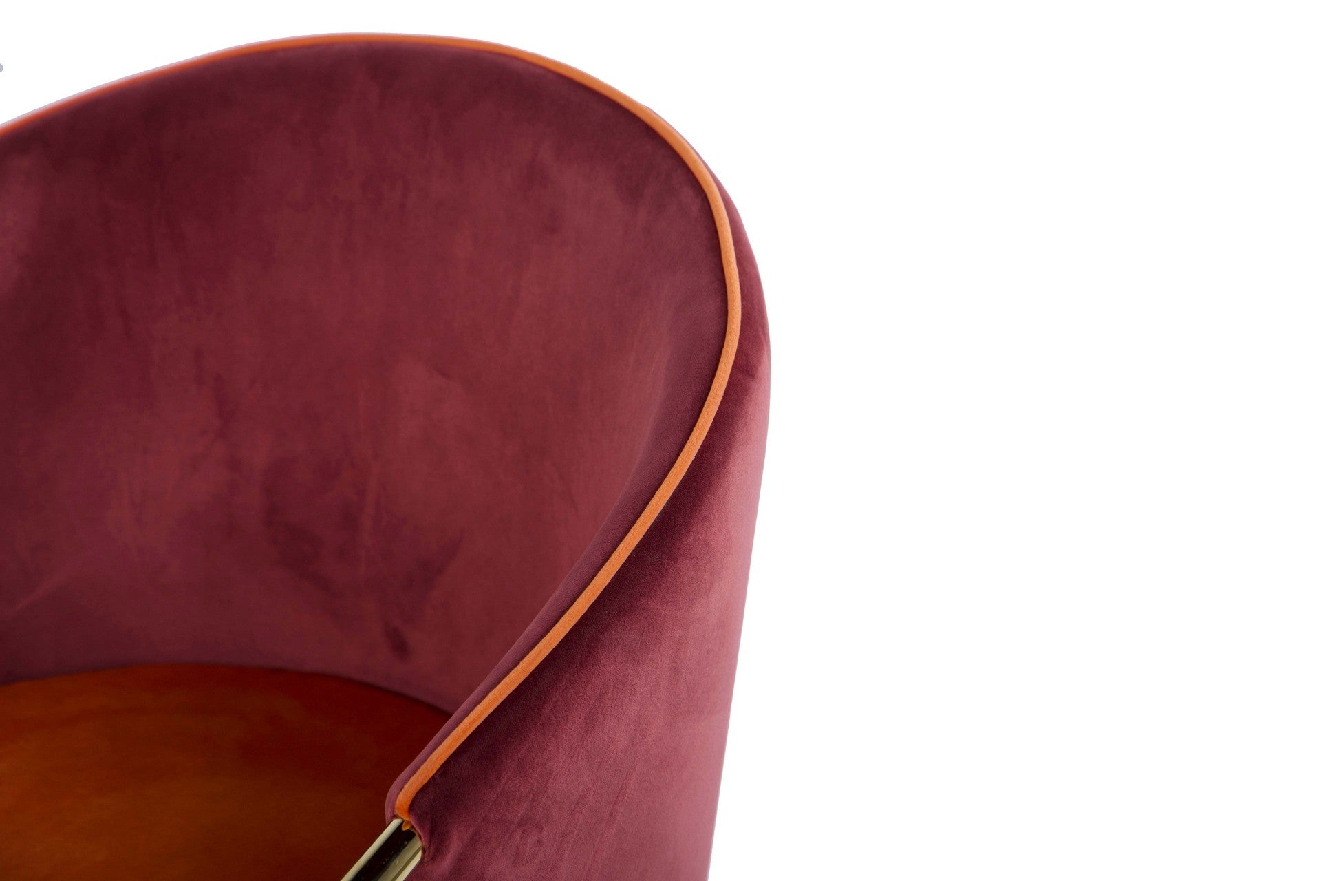 SWIVEL CHAIR VELVET MAROON ORANGE 55x58x77 CM - Min. 2 pcs