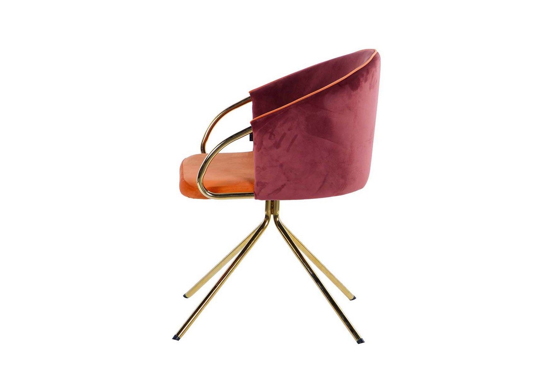 SWIVEL CHAIR VELVET MAROON ORANGE 55x58x77 CM - Min. 2 pcs