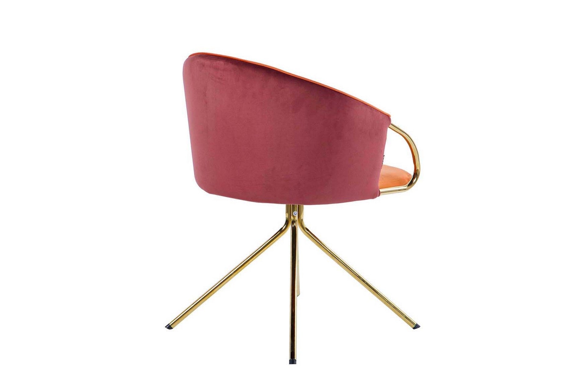 SWIVEL CHAIR VELVET MAROON ORANGE 55x58x77 CM - Min. 2 pcs
