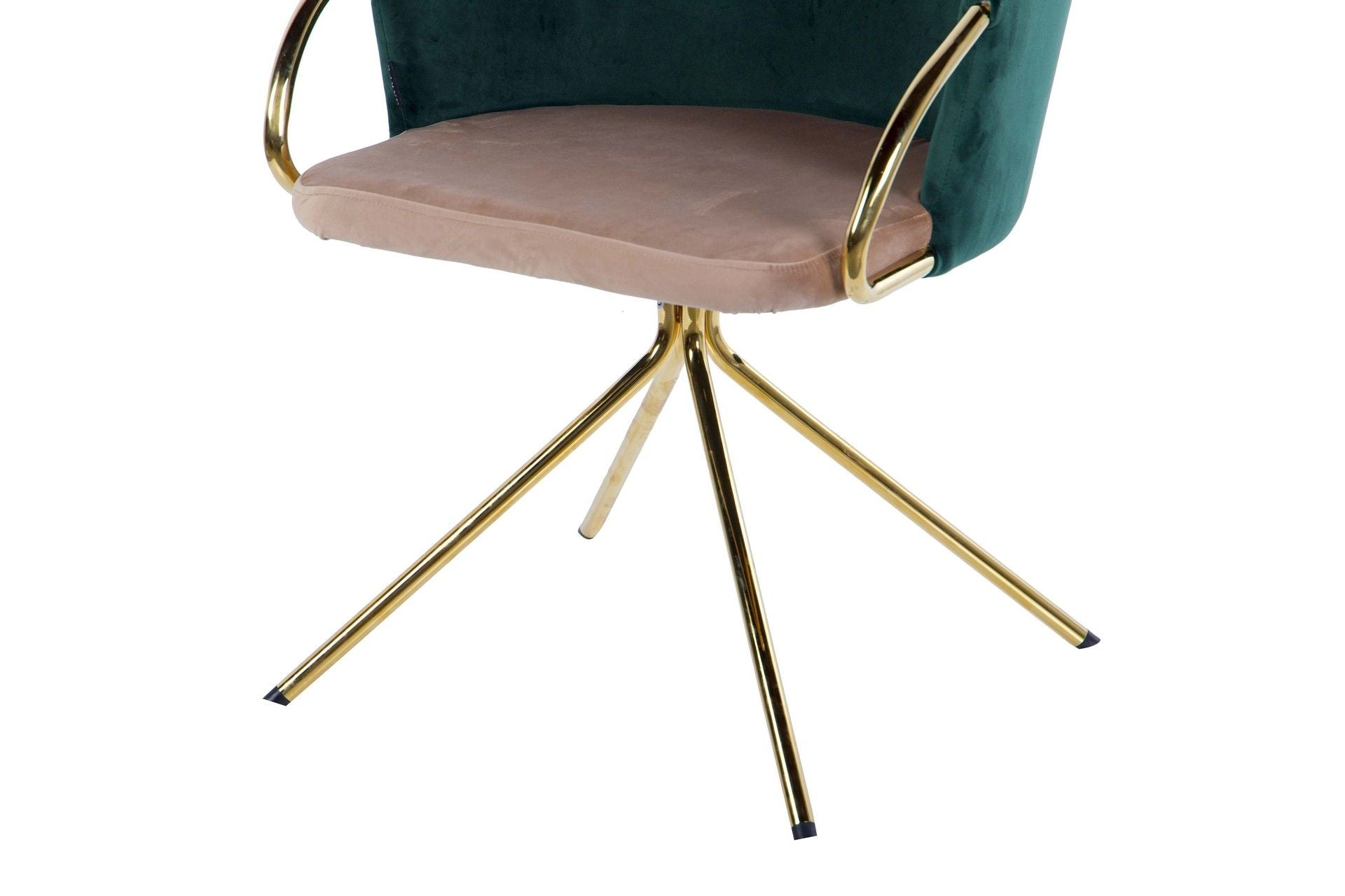 SWIVEL CHAIR VELVET BEIGE GREEN 55x58x77 CM - Min. 2 pcs