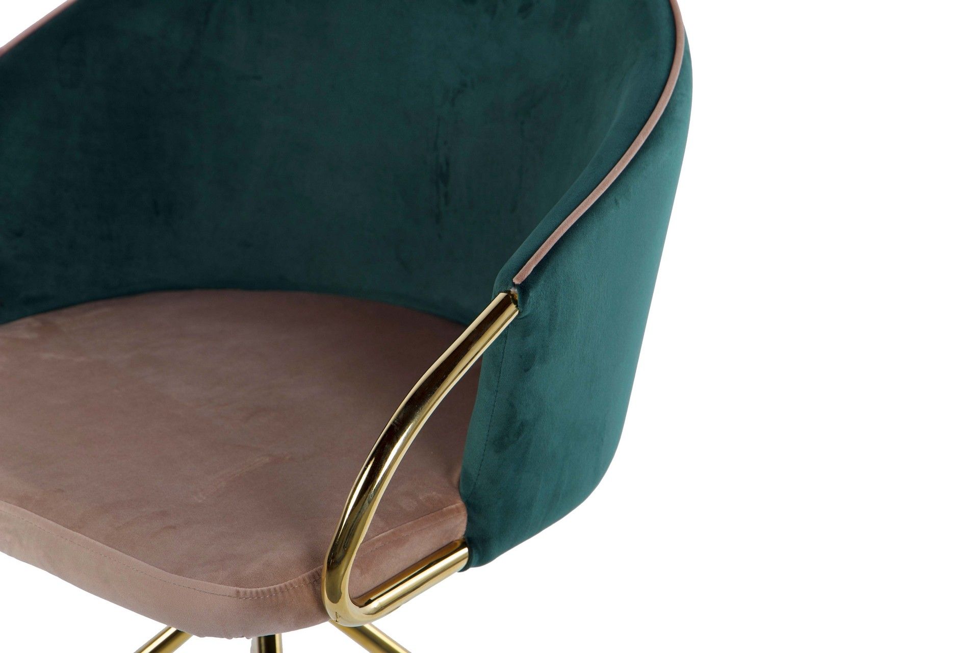 SWIVEL CHAIR VELVET BEIGE GREEN 55x58x77 CM - Min. 2 pcs