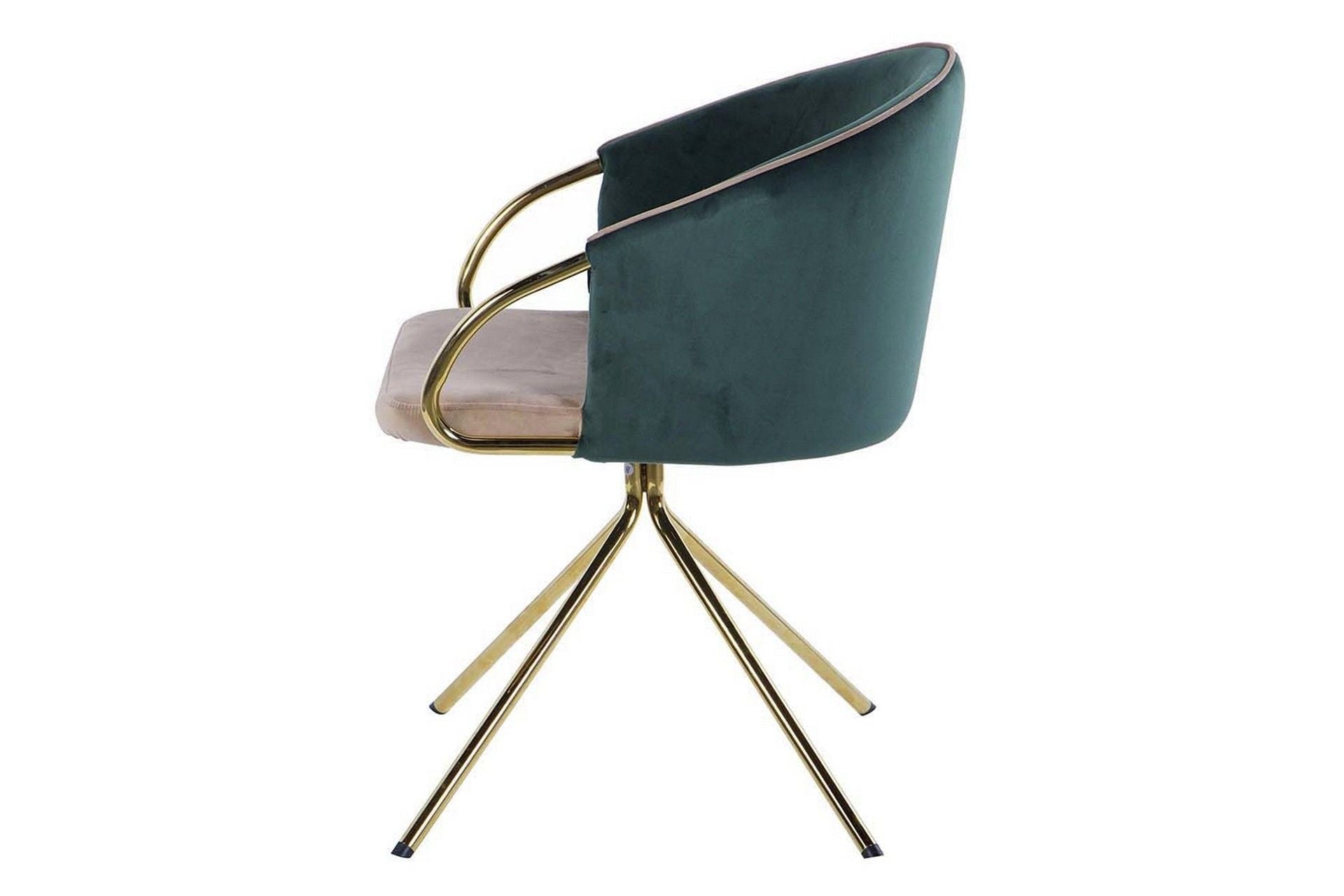 SILLA GIRATORIA VELVET BEIGE VERDE 55x58x77 CM - Min.2 uds