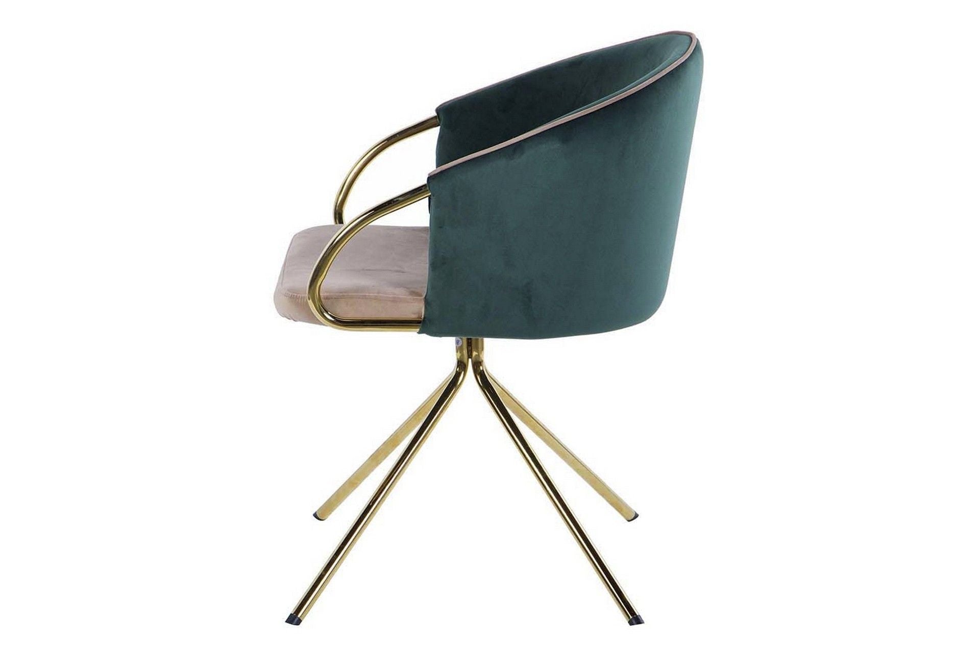 SWIVEL CHAIR VELVET BEIGE GREEN 55x58x77 CM - Min. 2 pcs