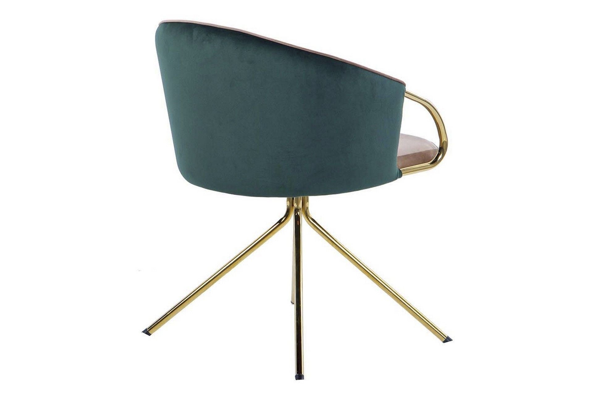 SWIVEL CHAIR VELVET BEIGE GREEN 55x58x77 CM - Min. 2 pcs