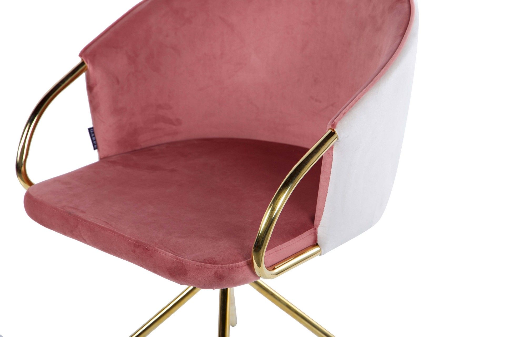 SWIVEL CHAIR VELVET BEIGE-PINK 55x58x77 CM - Min. 2 pcs