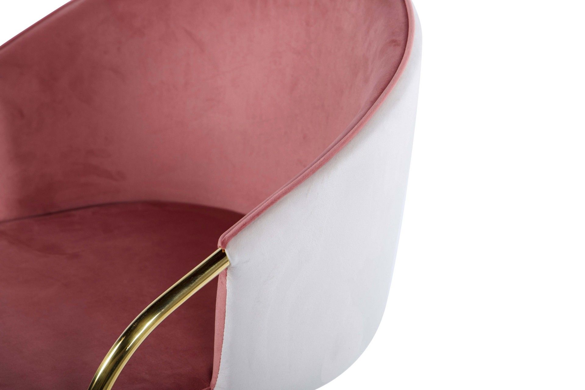 SWIVEL CHAIR VELVET BEIGE-PINK 55x58x77 CM - Min. 2 pcs