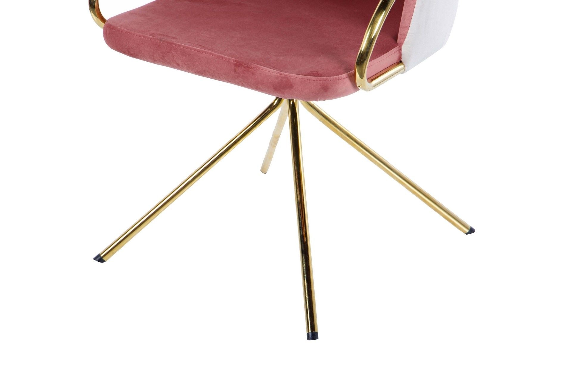 SWIVEL CHAIR VELVET BEIGE-PINK 55x58x77 CM - Min. 2 pcs