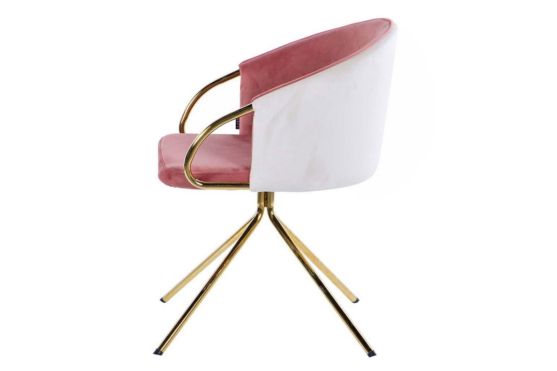 SILLA GIRATORIA VELVET BEIGE-ROSA 55x58x77 CM - Min.2 uds