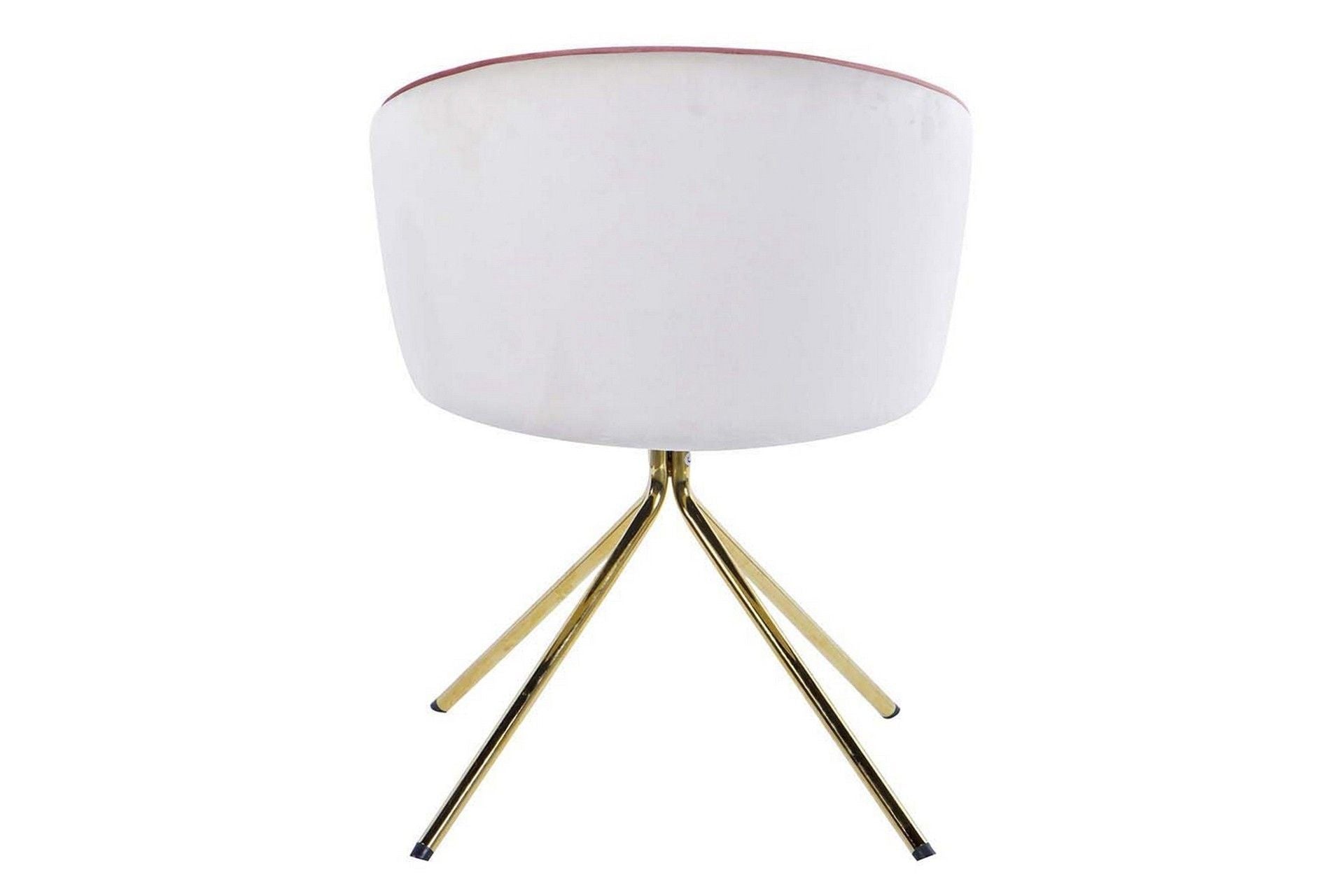 SWIVEL CHAIR VELVET BEIGE-PINK 55x58x77 CM - Min. 2 pcs