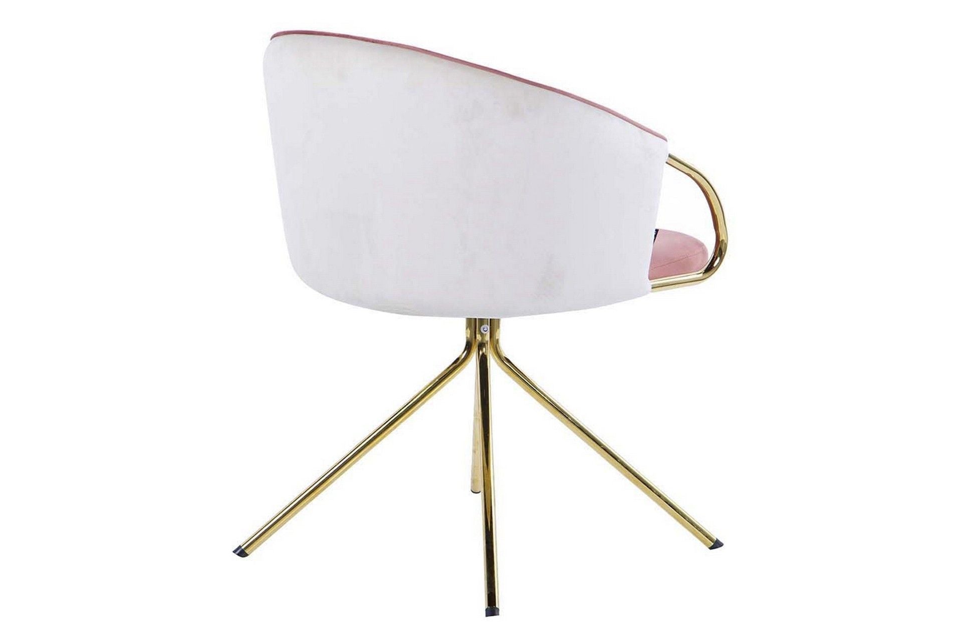 SWIVEL CHAIR VELVET BEIGE-PINK 55x58x77 CM - Min. 2 pcs